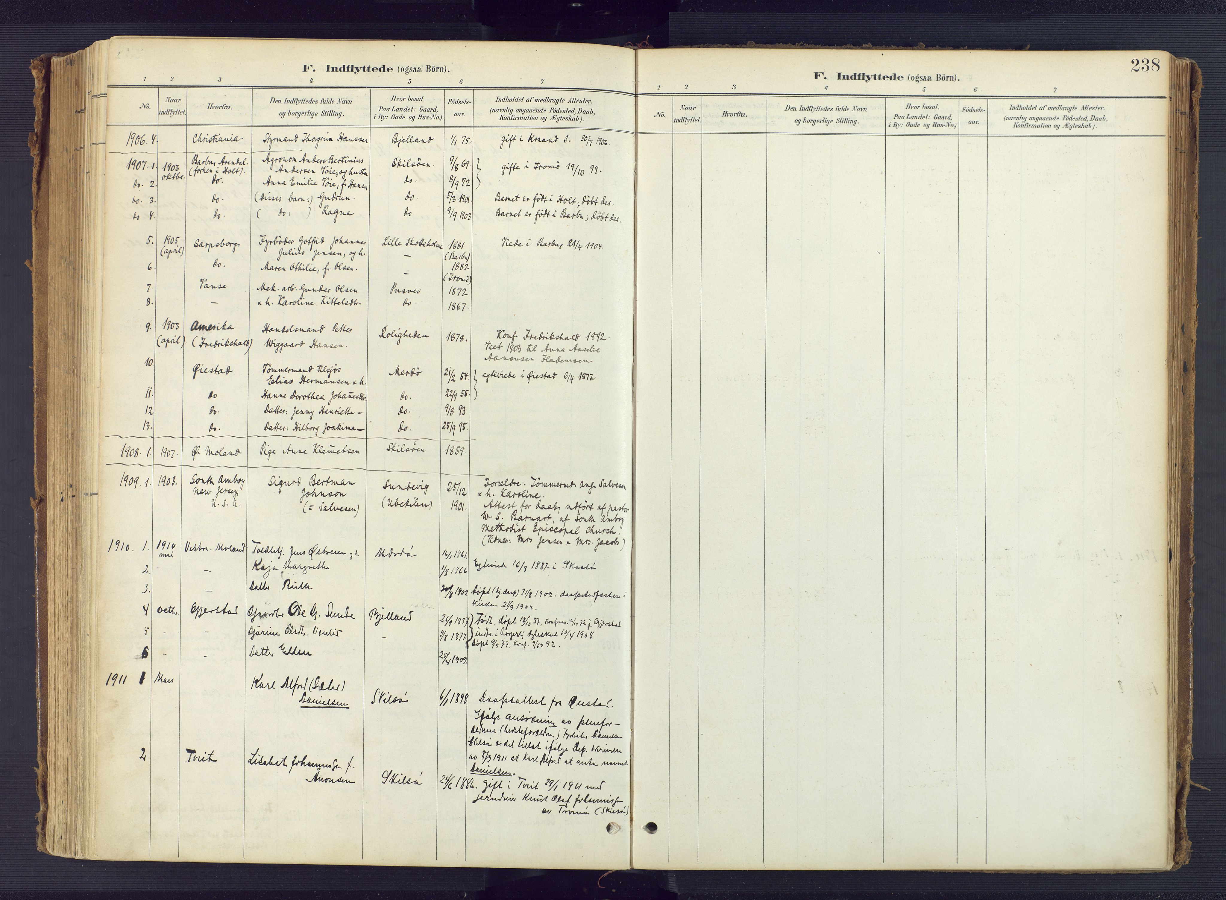 Tromøy sokneprestkontor, AV/SAK-1111-0041/F/Fa/L0010: Parish register (official) no. A 10, 1896-1912, p. 238