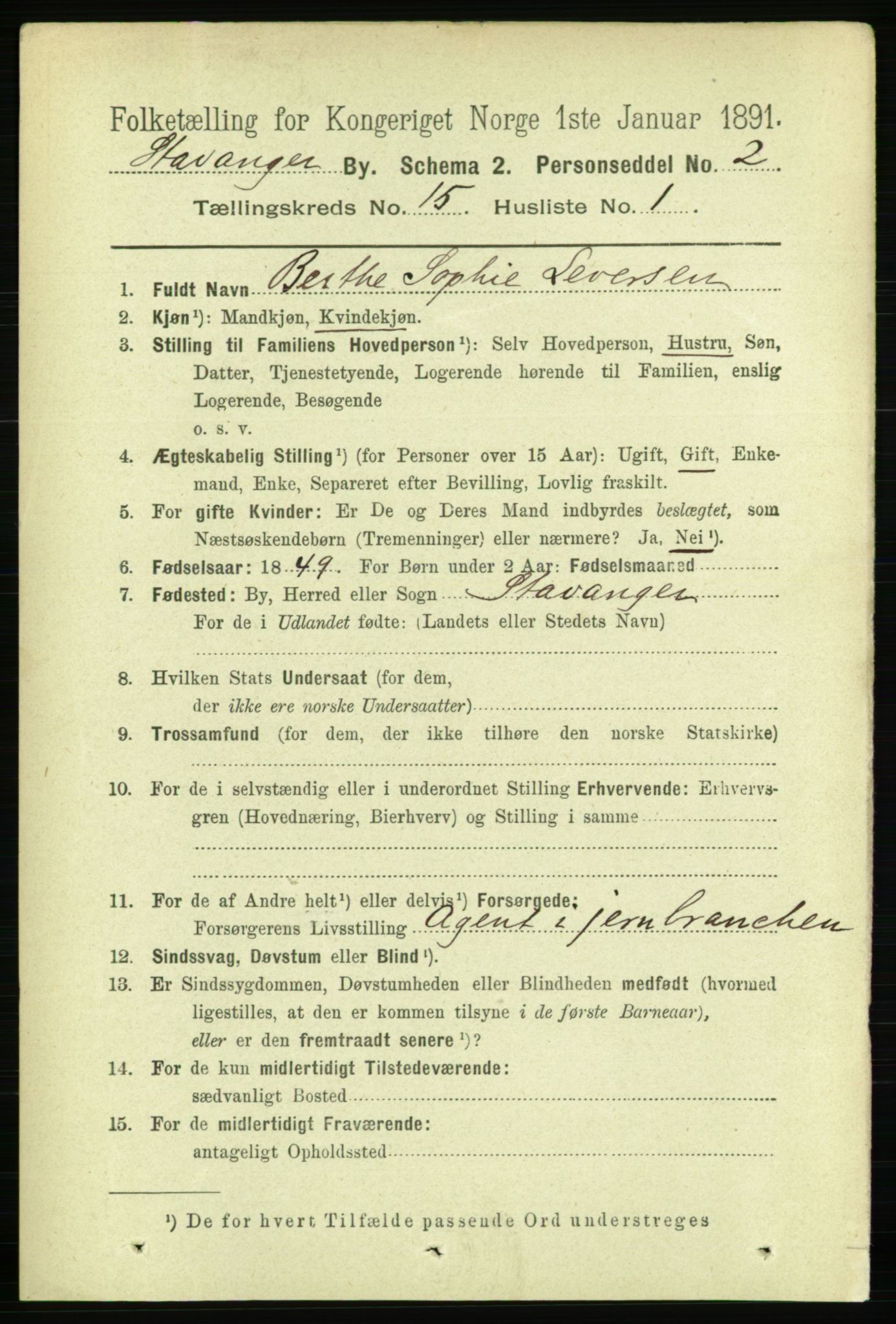 RA, 1891 census for 1103 Stavanger, 1891, p. 17860