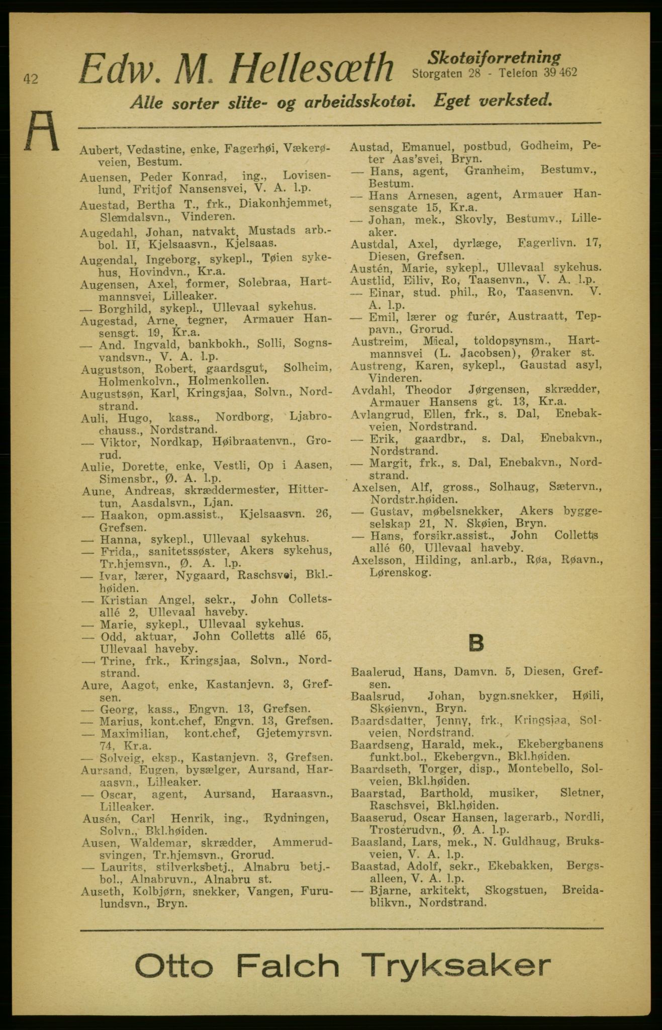Aker adressebok/adressekalender, PUBL/001/A/003: Akers adressekalender, 1924-1925, p. 42