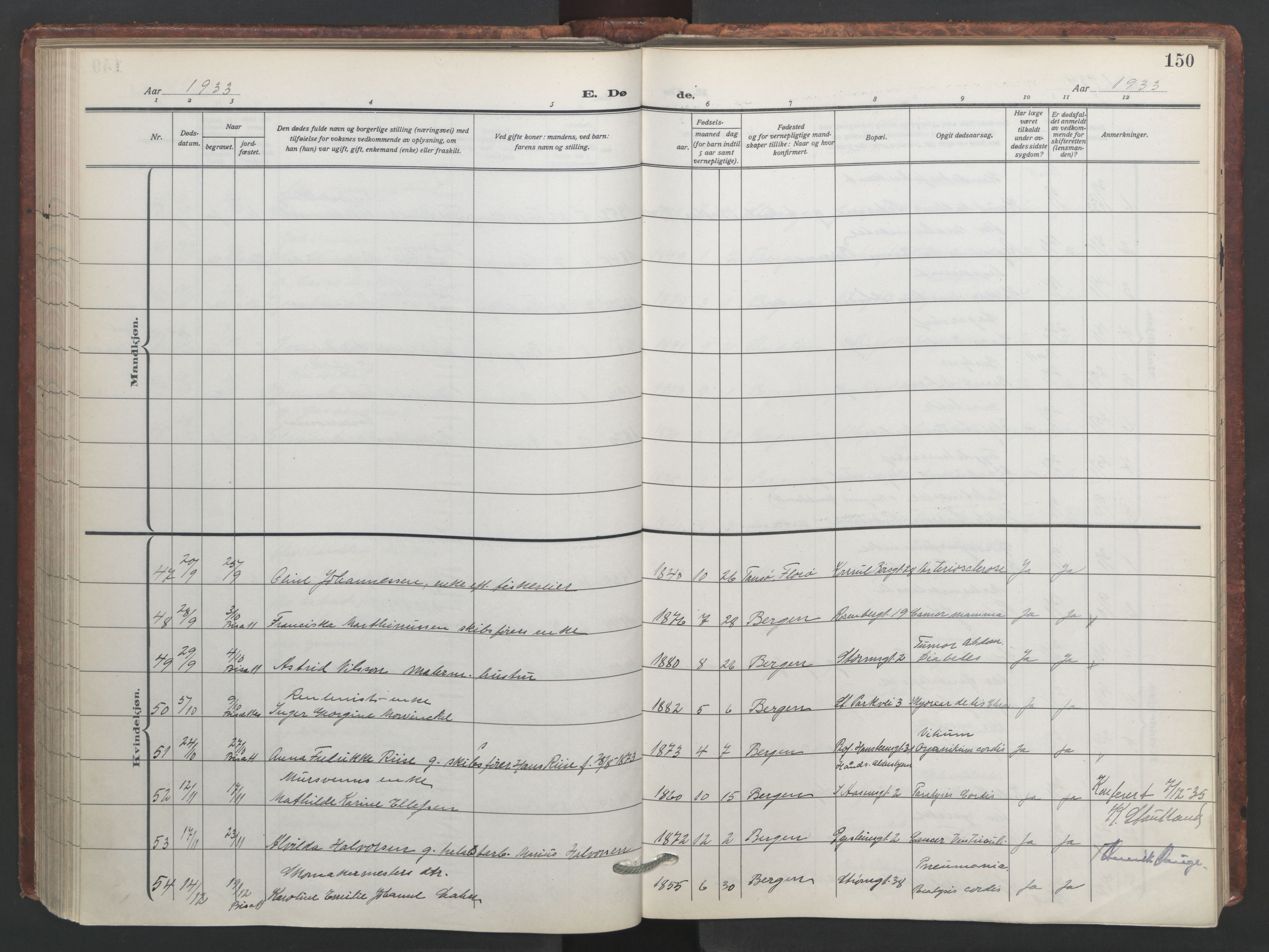 Johanneskirken sokneprestembete, SAB/A-76001/H/Hab: Parish register (copy) no. D 2, 1916-1950, p. 149b-150a