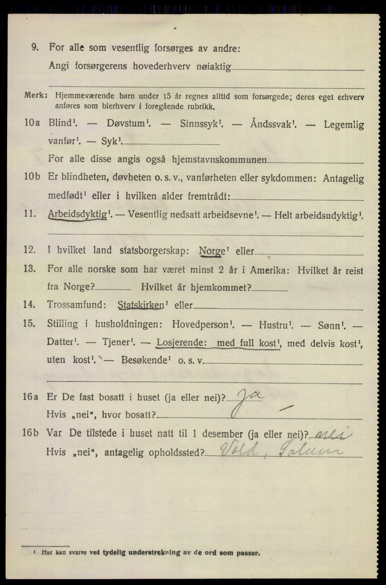 SAKO, 1920 census for Solum, 1920, p. 14287