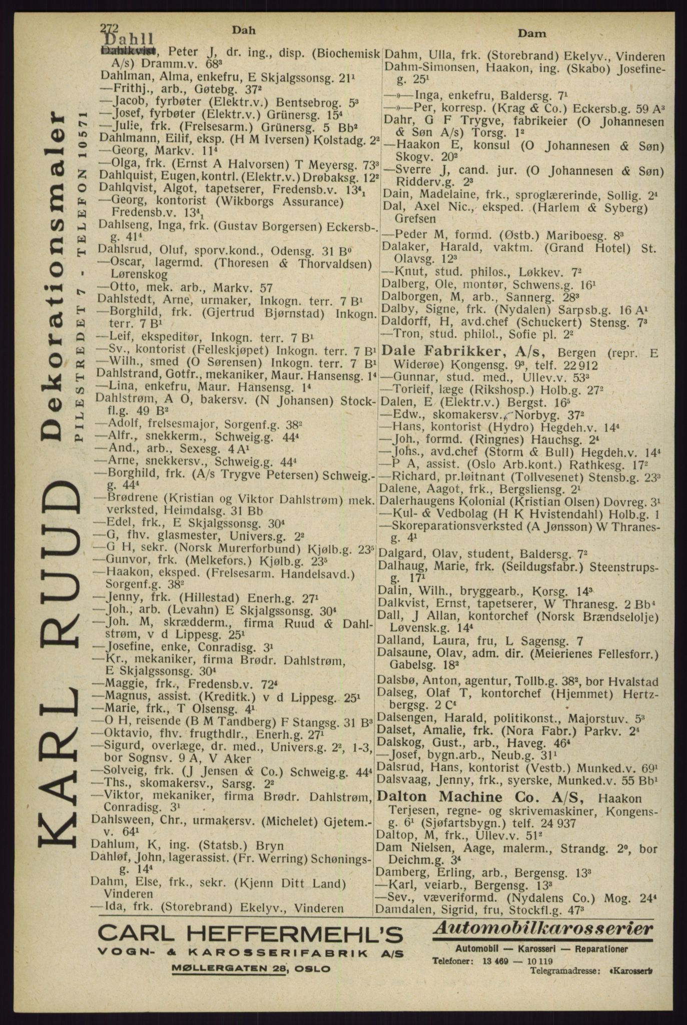 Kristiania/Oslo adressebok, PUBL/-, 1929, p. 272