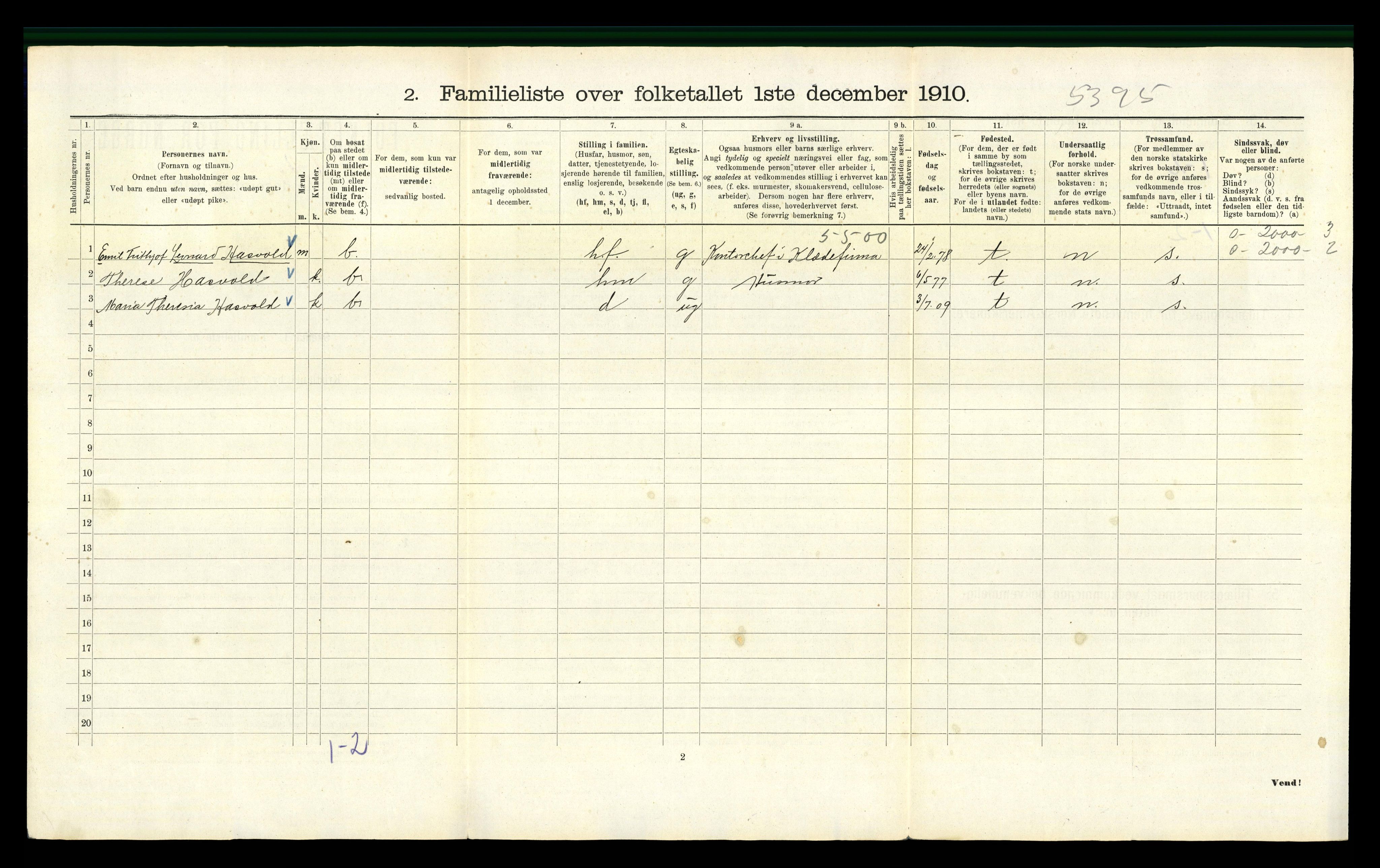 RA, 1910 census for Kristiania, 1910, p. 66392