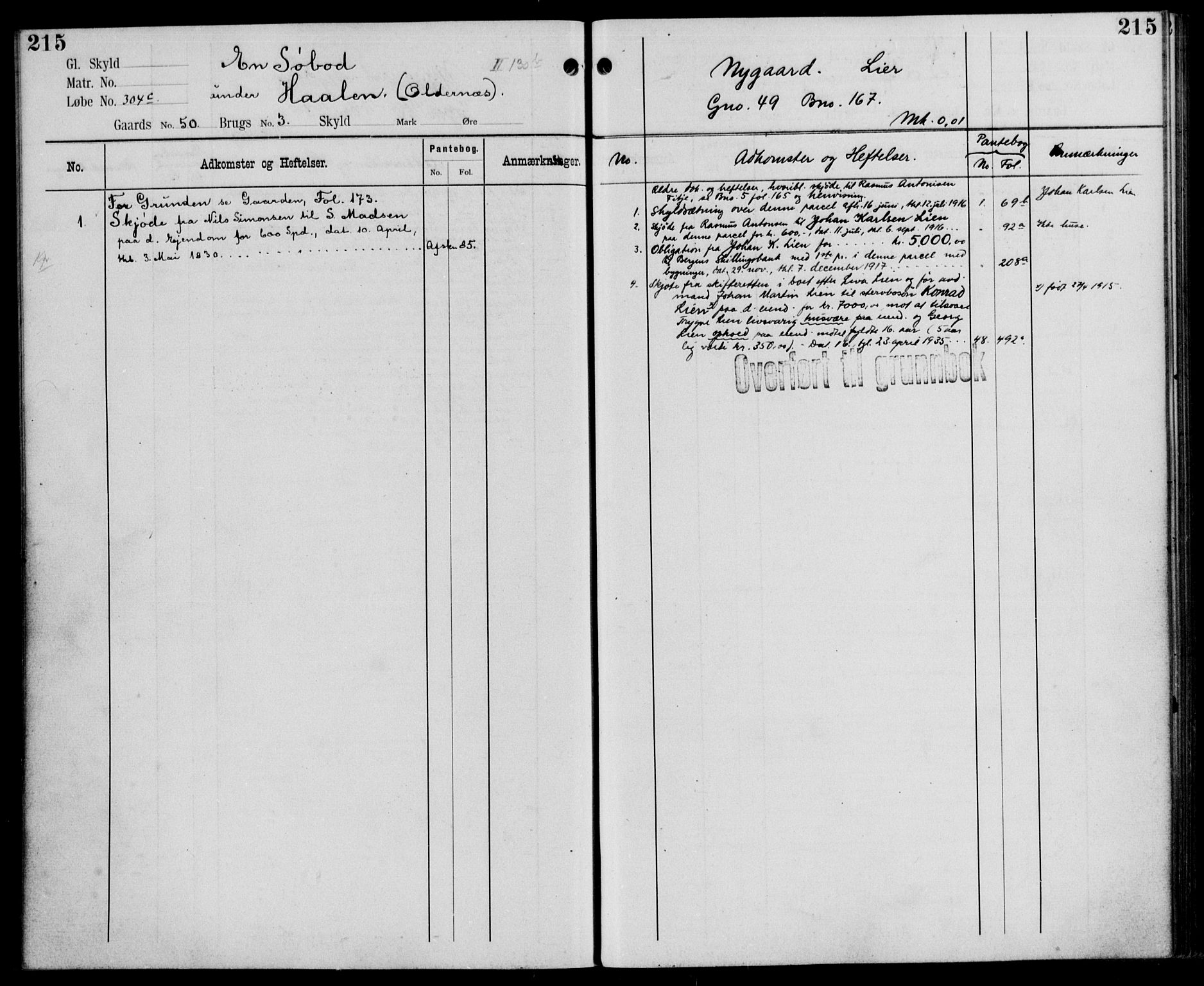 Midhordland sorenskriveri, AV/SAB-A-3001/1/G/Ga/Gab/L0110: Mortgage register no. II.A.b.110, p. 215