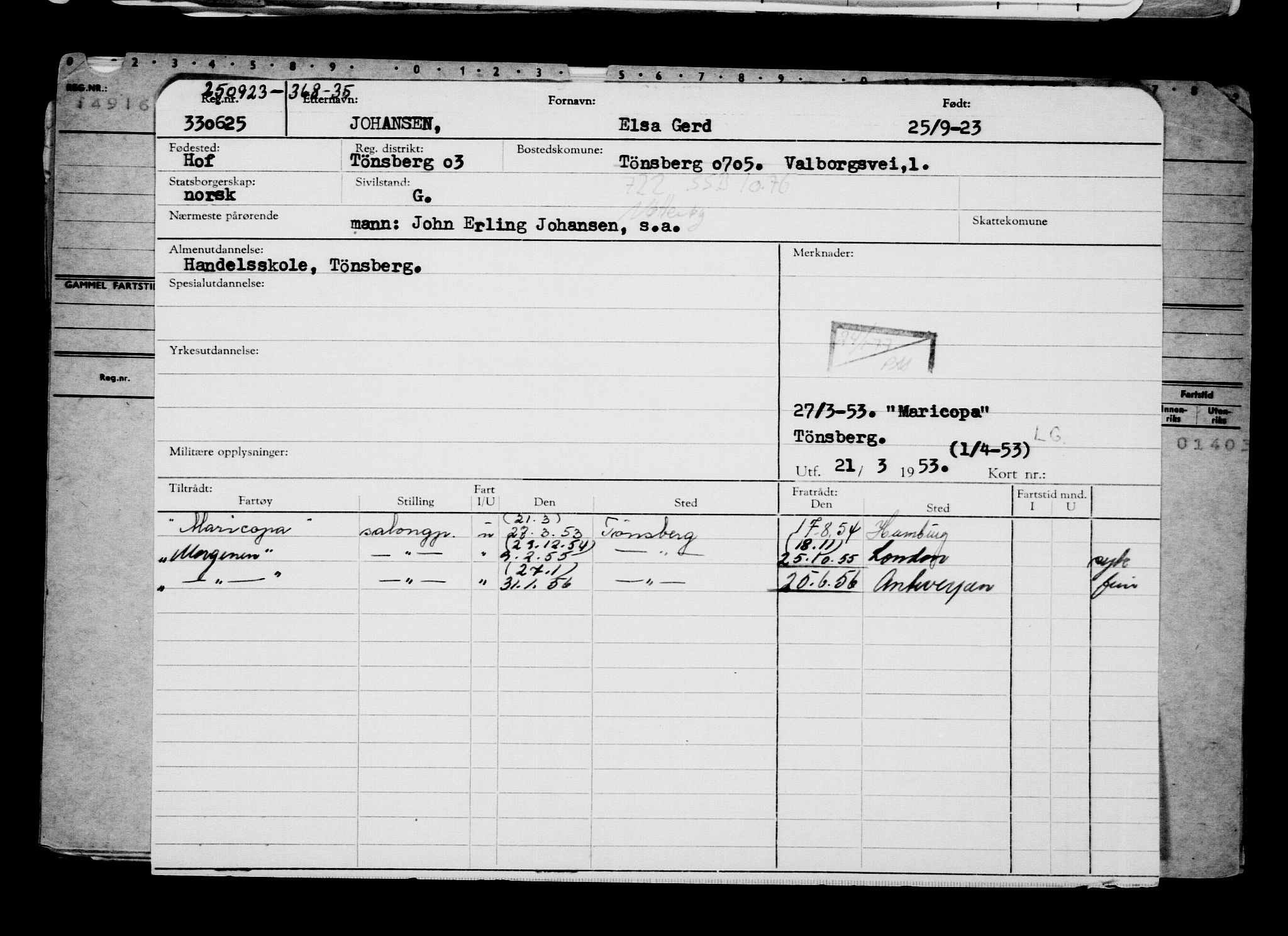 Direktoratet for sjømenn, AV/RA-S-3545/G/Gb/L0223: Hovedkort, 1923, p. 295