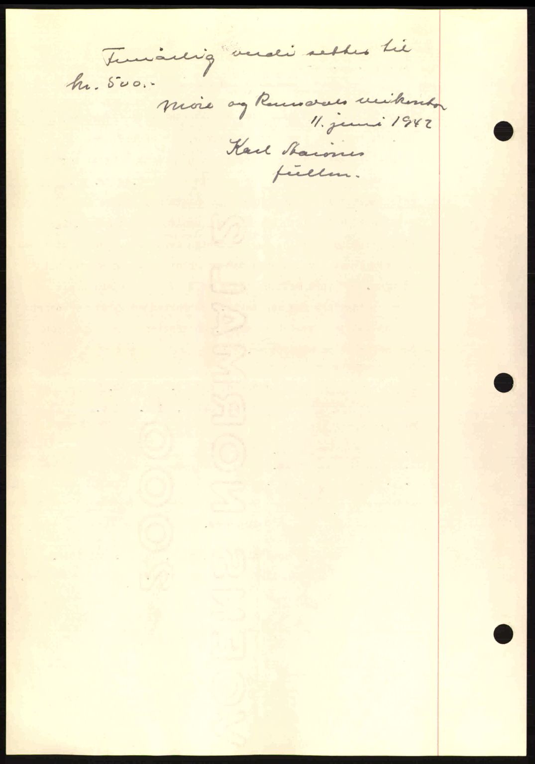 Romsdal sorenskriveri, AV/SAT-A-4149/1/2/2C: Mortgage book no. A12, 1942-1942, Diary no: : 1235/1942