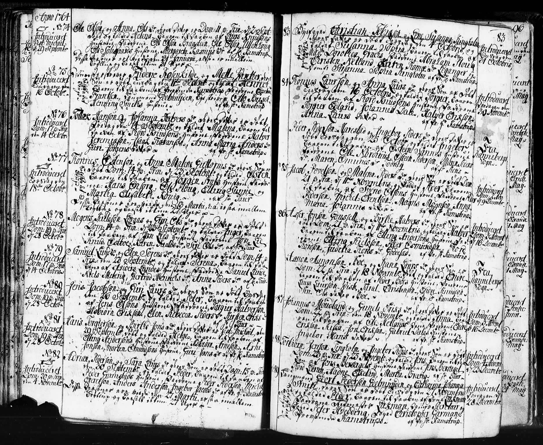 Domkirken sokneprestkontor, SAST/A-101812/001/30/30BB/L0004: Parish register (copy) no. B 4, 1752-1790, p. 83
