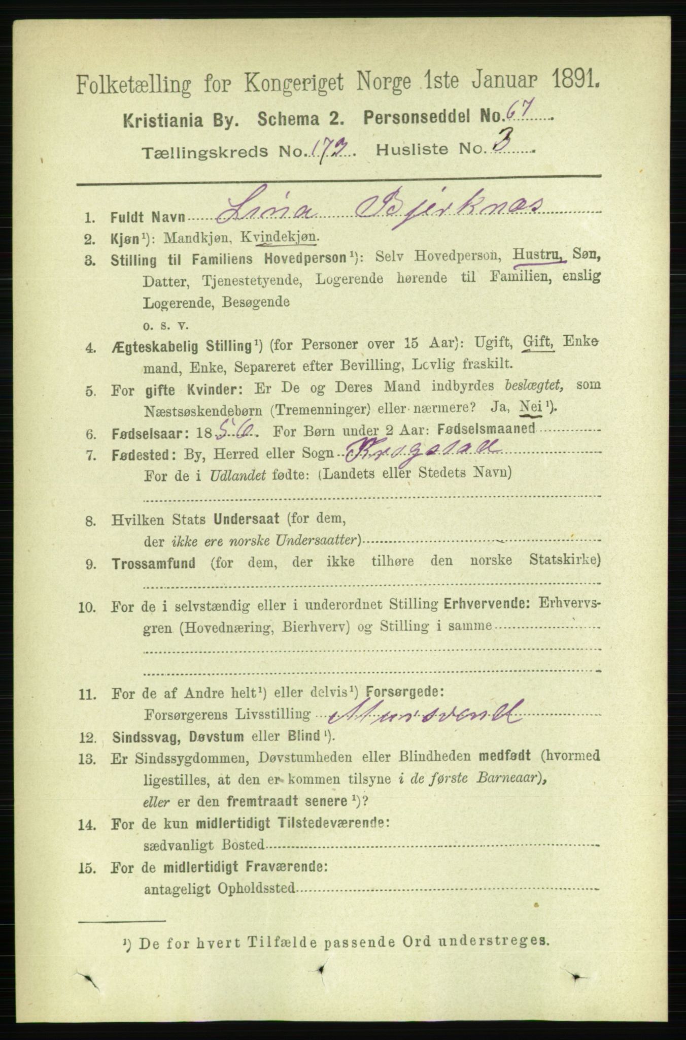 RA, 1891 census for 0301 Kristiania, 1891, p. 102933