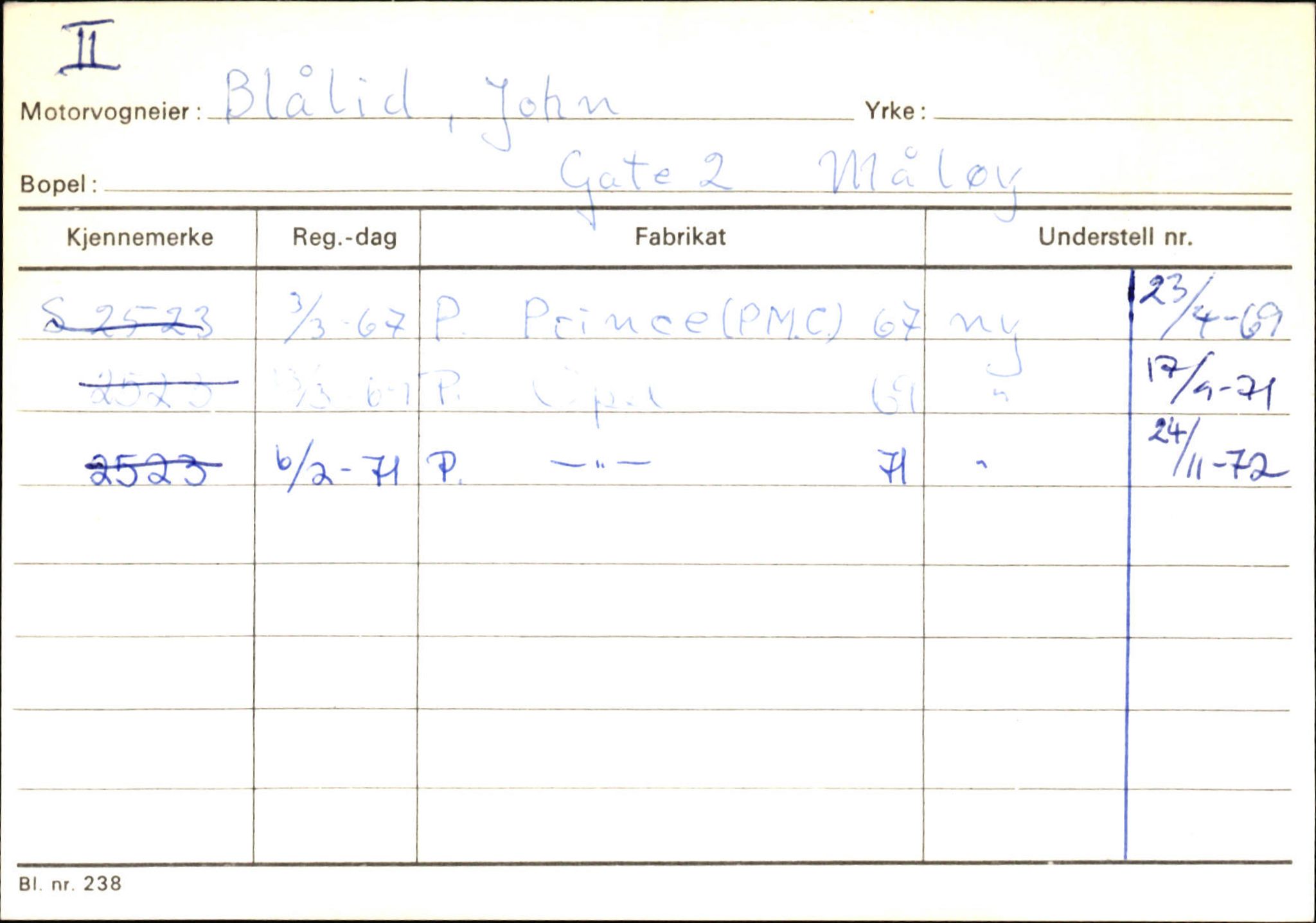 Statens vegvesen, Sogn og Fjordane vegkontor, AV/SAB-A-5301/4/F/L0144: Registerkort Vågsøy A-R, 1945-1975, p. 209