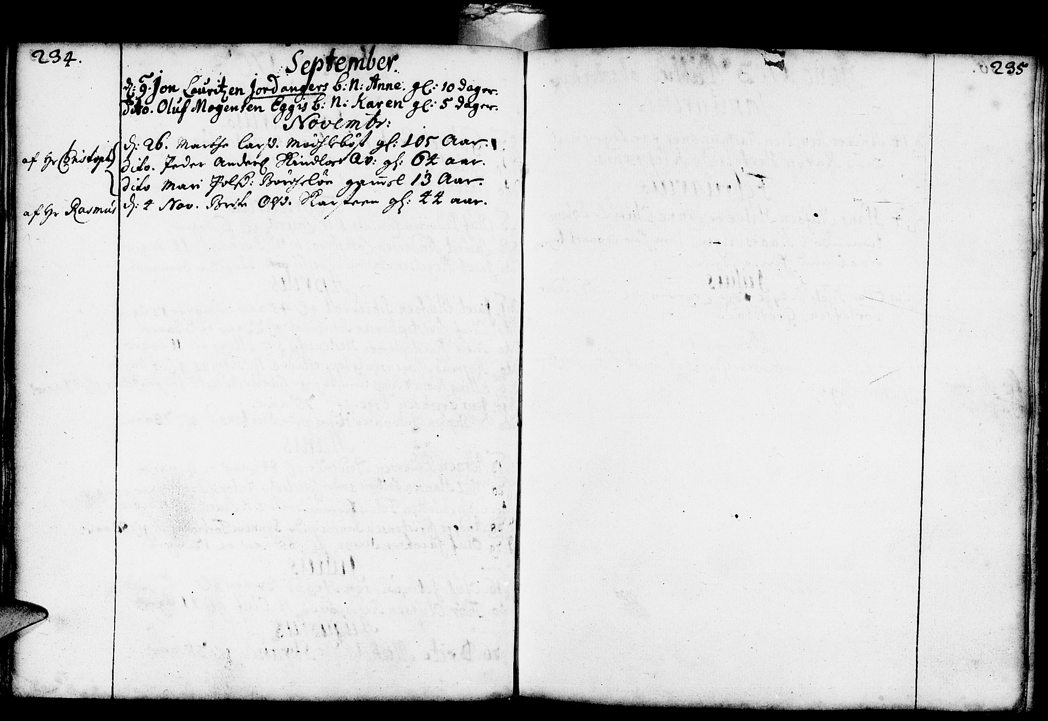 Gloppen sokneprestembete, SAB/A-80101/H/Haa/Haaa/L0001: Parish register (official) no. A 1, 1686-1711, p. 234-235
