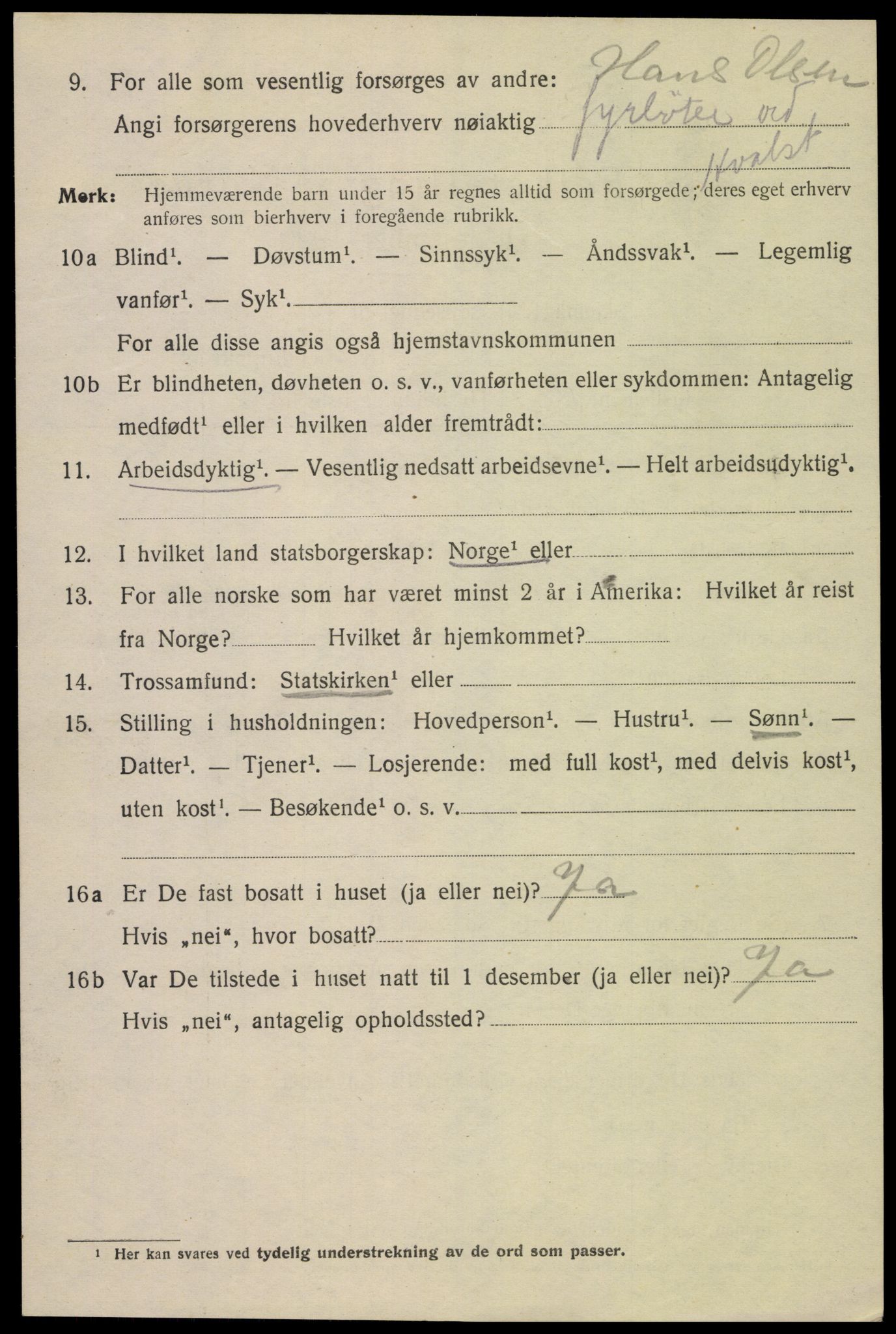 SAK, 1920 census for Mandal, 1920, p. 8138