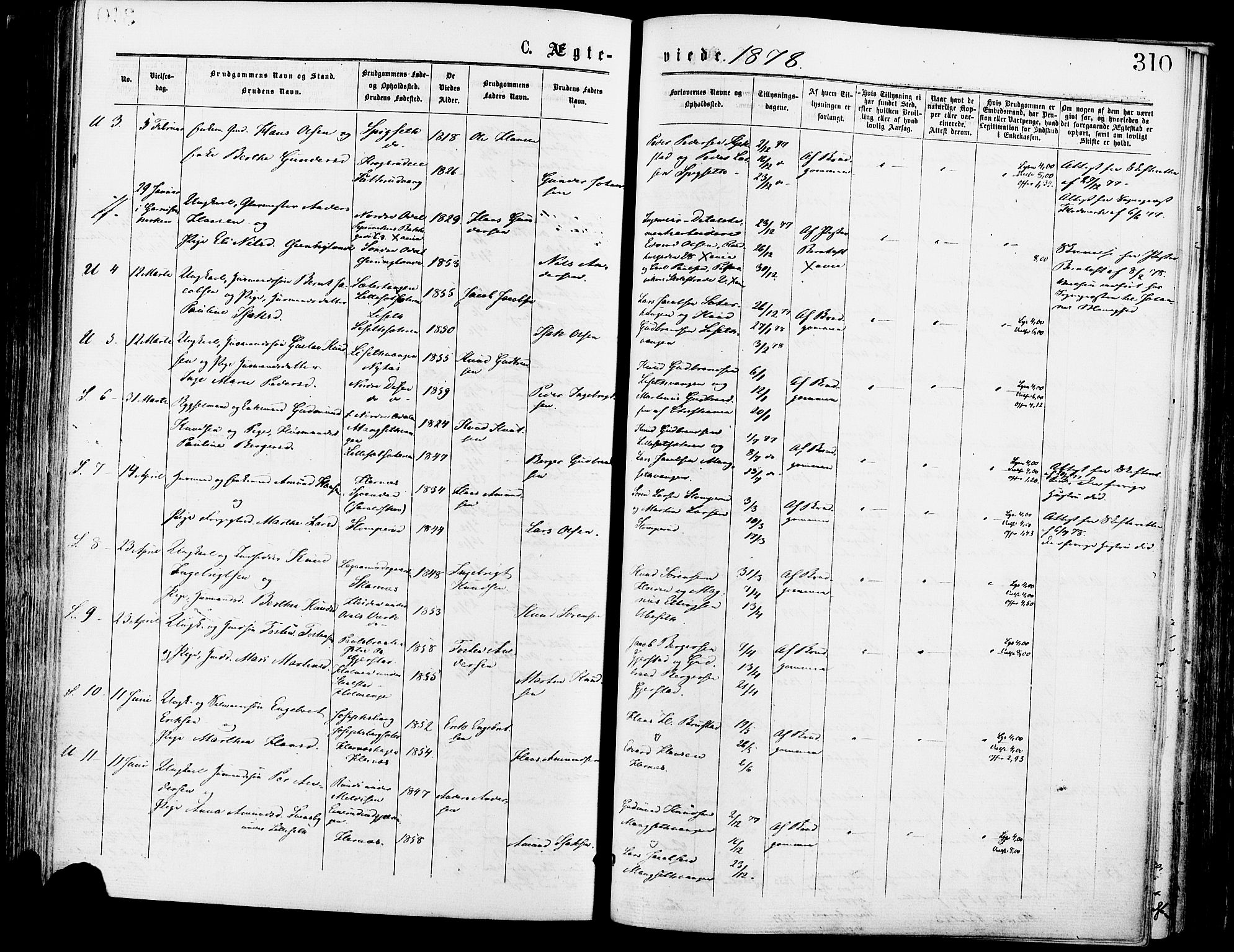 Sør-Odal prestekontor, AV/SAH-PREST-030/H/Ha/Haa/L0005: Parish register (official) no. 5, 1876-1885, p. 310