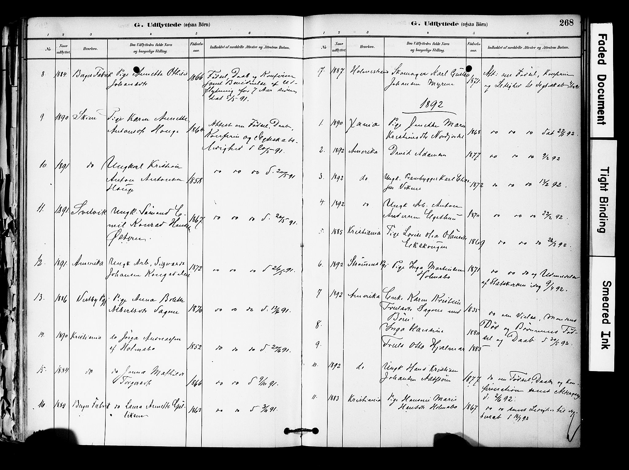 Hurum kirkebøker, SAKO/A-229/F/Fa/L0014: Parish register (official) no. 14, 1882-1895, p. 268