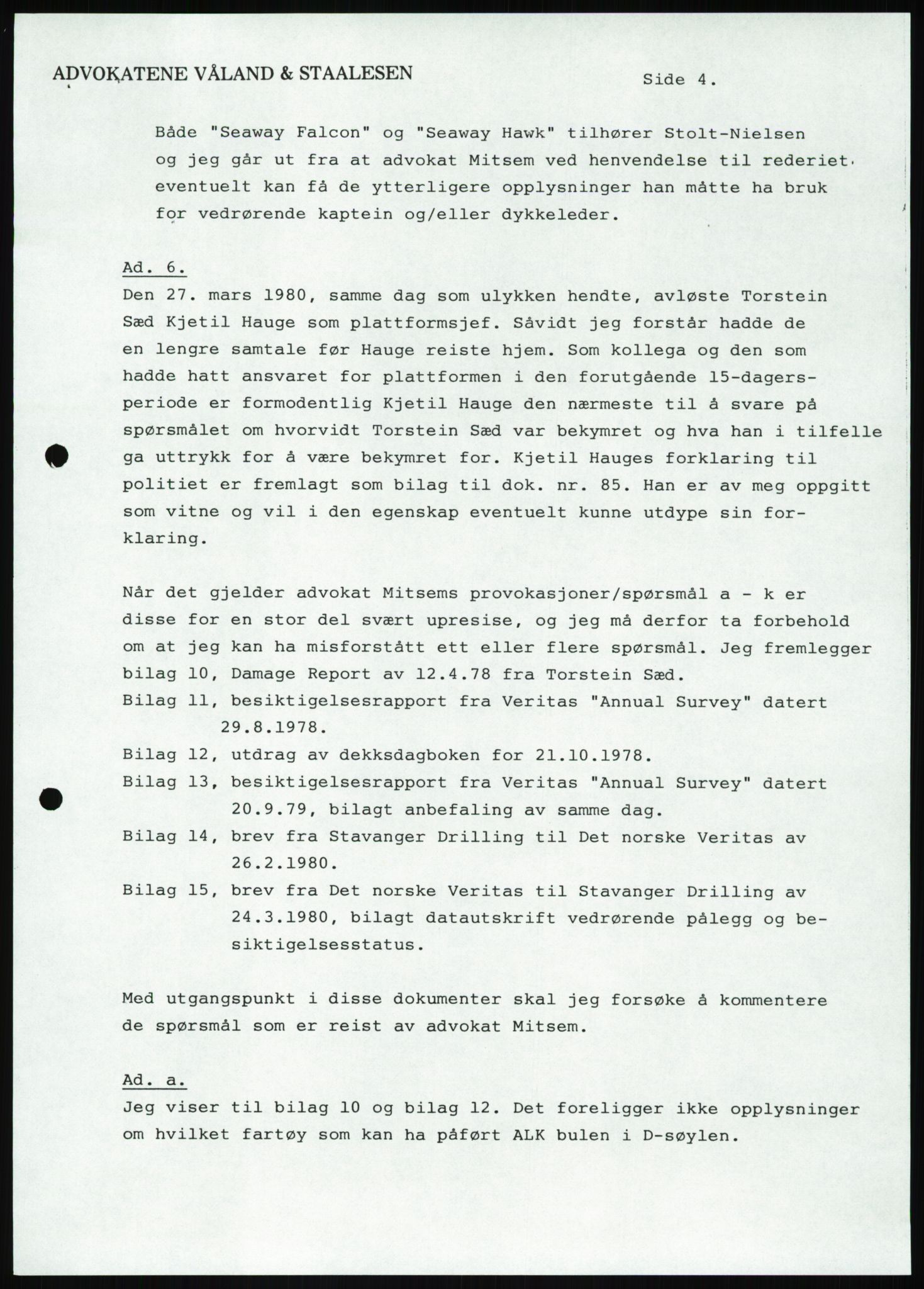 Pa 1503 - Stavanger Drilling AS, AV/SAST-A-101906/Da/L0001: Alexander L. Kielland - Begrensningssak Stavanger byrett, 1986, p. 855