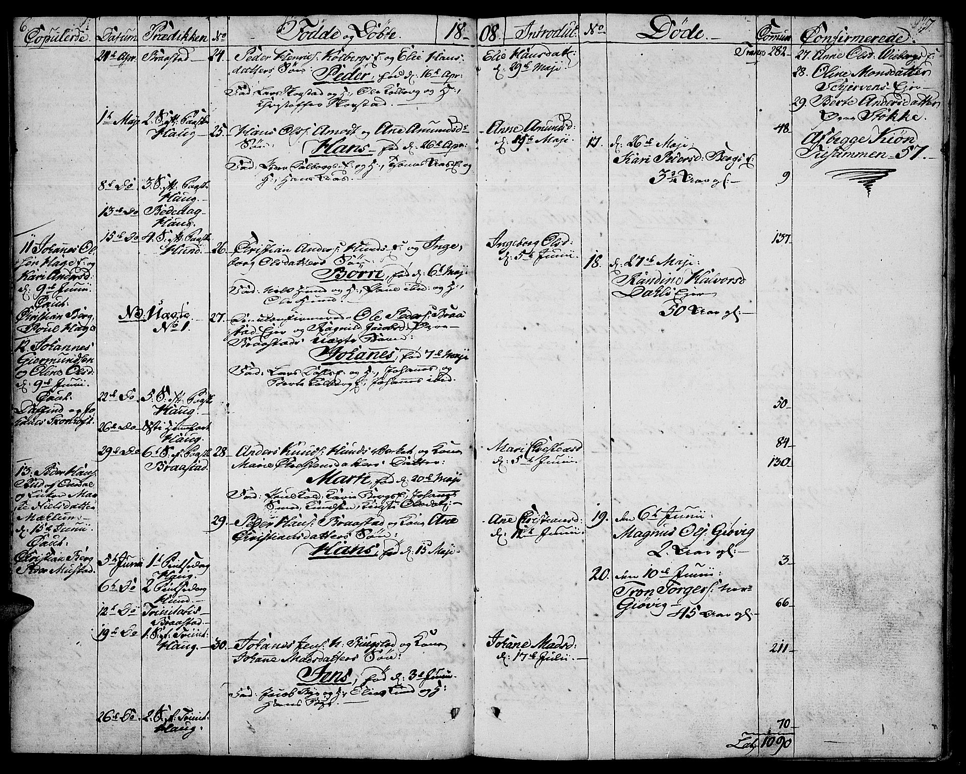 Vardal prestekontor, AV/SAH-PREST-100/H/Ha/Haa/L0003: Parish register (official) no. 3, 1808-1814, p. 6-7