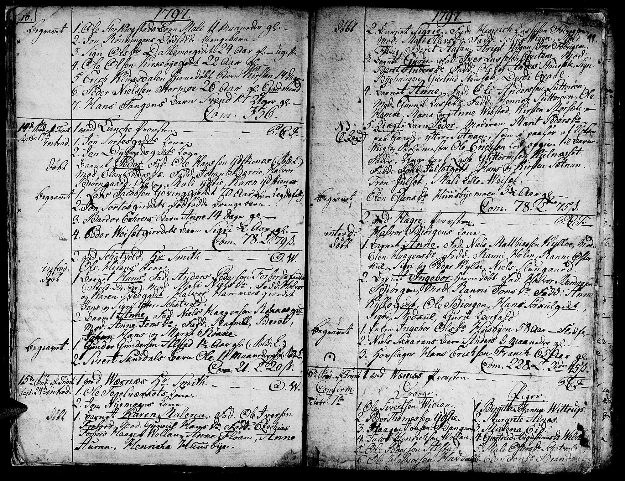 Ministerialprotokoller, klokkerbøker og fødselsregistre - Nord-Trøndelag, AV/SAT-A-1458/709/L0060: Parish register (official) no. 709A07, 1797-1815, p. 10-11