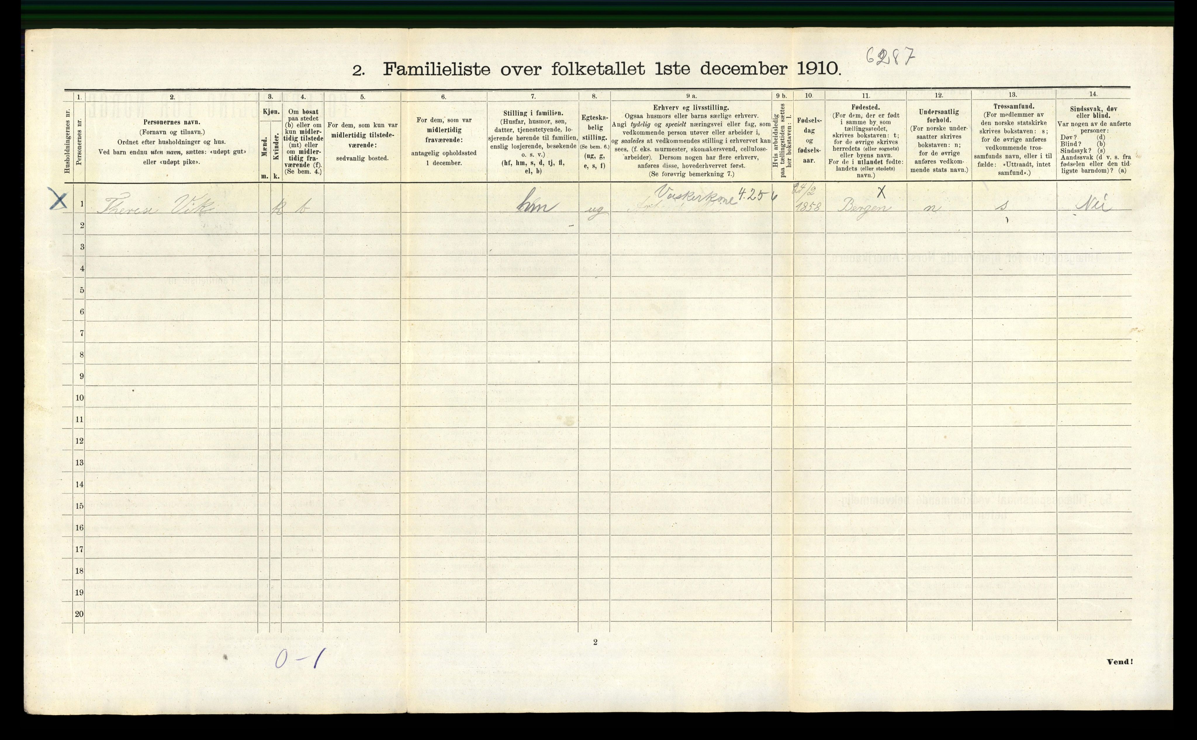 RA, 1910 census for Bergen, 1910, p. 21942