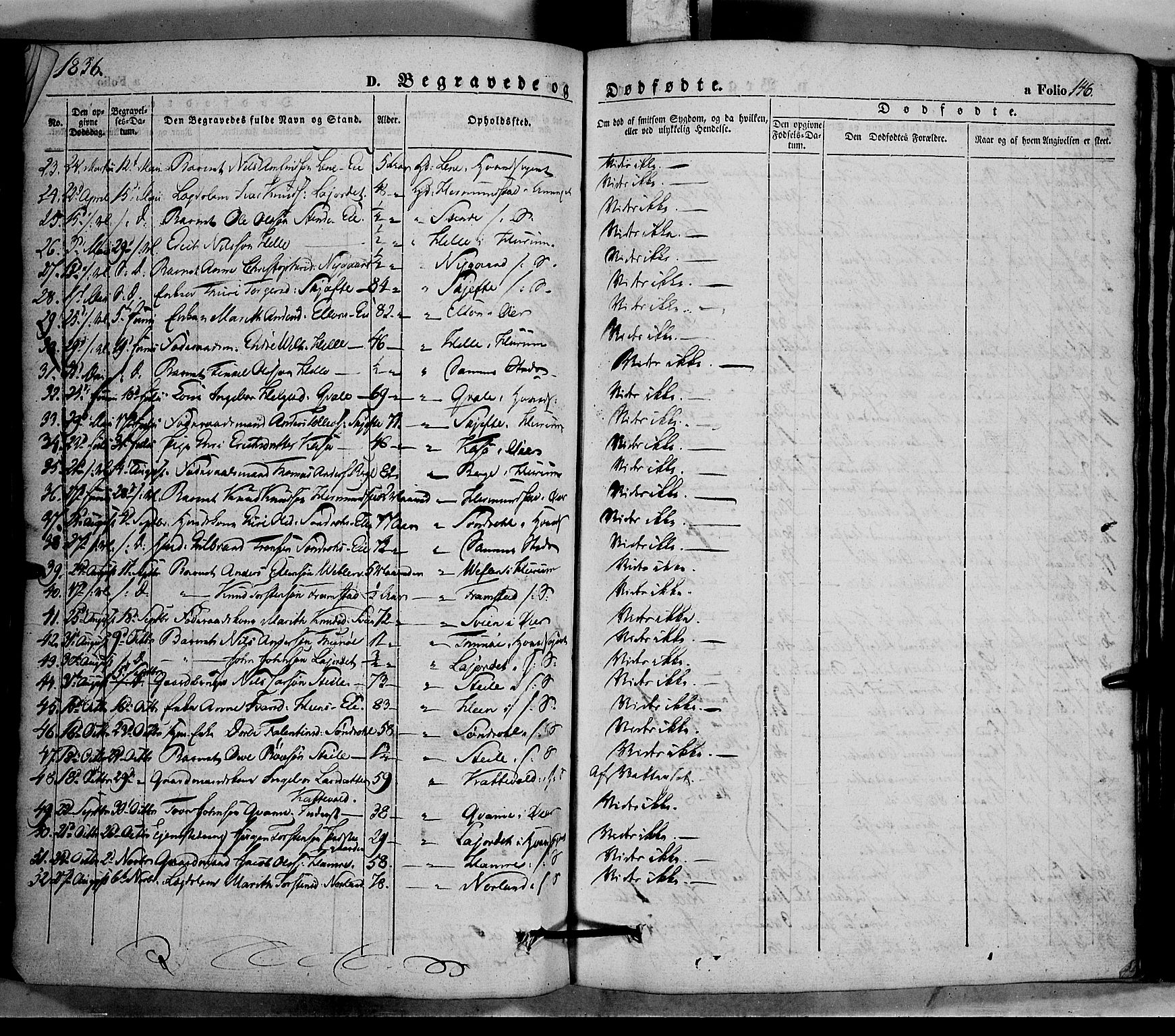 Vang prestekontor, Valdres, SAH/PREST-140/H/Ha/L0005: Parish register (official) no. 5, 1831-1845, p. 146