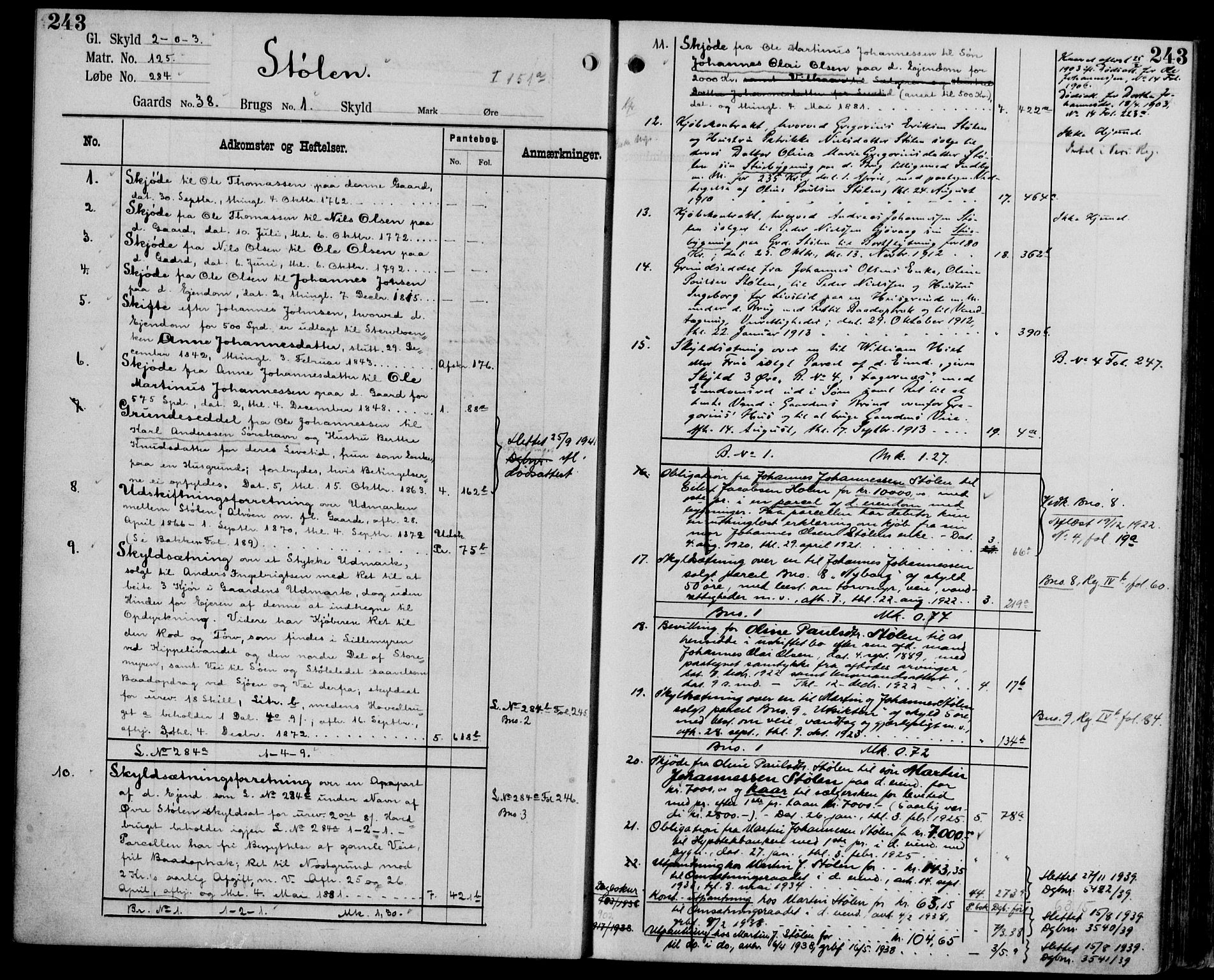 Midhordland sorenskriveri, AV/SAB-A-3001/1/G/Ga/Gab/L0107: Mortgage register no. II.A.b.107, p. 243