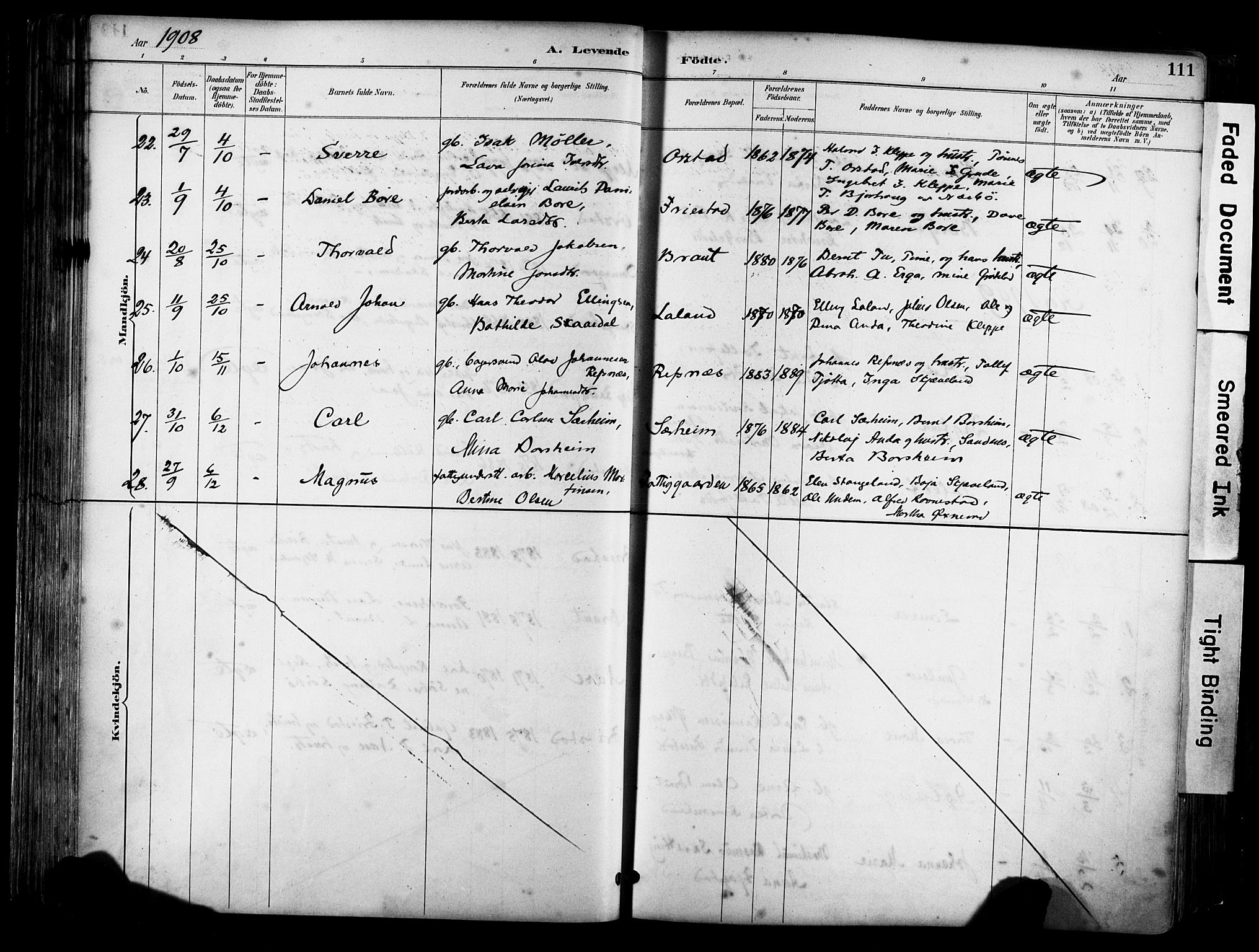 Klepp sokneprestkontor, SAST/A-101803/001/3/30BA/L0009: Parish register (official) no. A 7, 1886-1915, p. 111