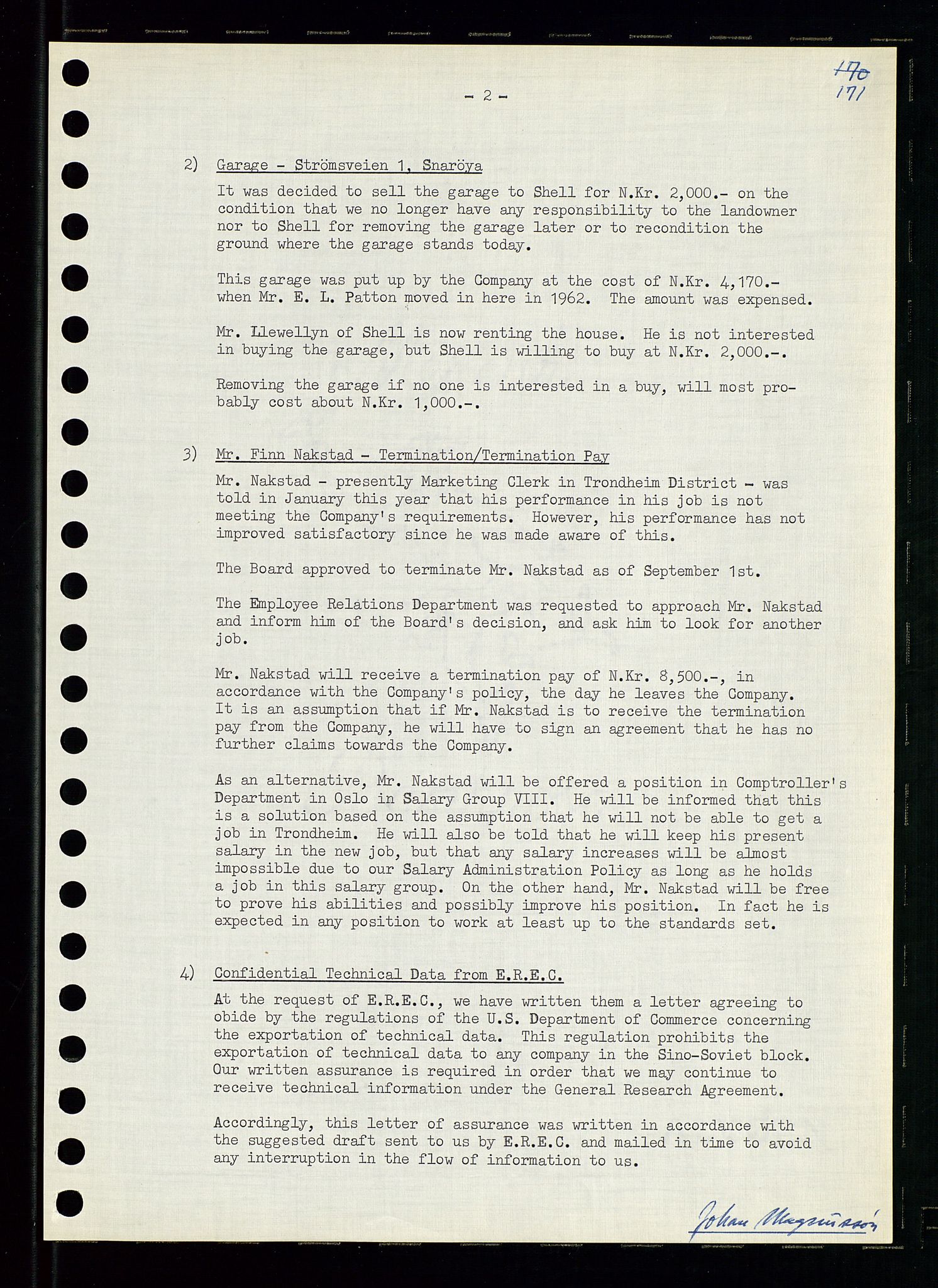 Pa 0982 - Esso Norge A/S, AV/SAST-A-100448/A/Aa/L0001/0004: Den administrerende direksjon Board minutes (styrereferater) / Den administrerende direksjon Board minutes (styrereferater), 1963-1964, p. 92