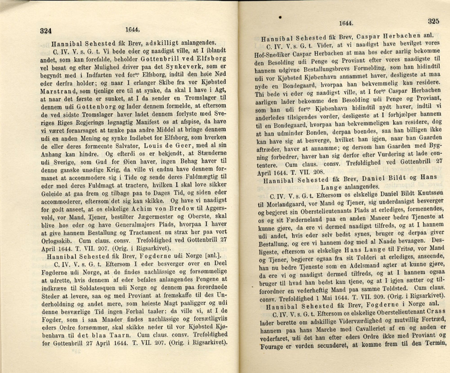 Publikasjoner utgitt av Det Norske Historiske Kildeskriftfond, PUBL/-/-/-: Norske Rigs-Registranter, bind 8, 1641-1648, p. 324-325