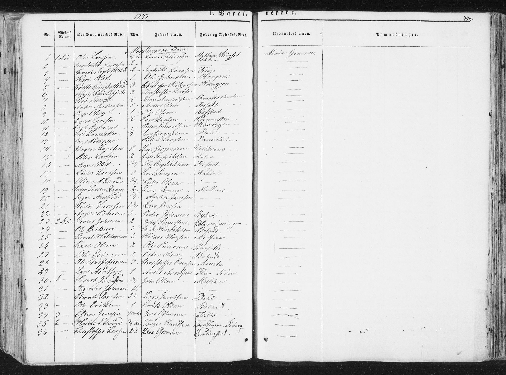 Ministerialprotokoller, klokkerbøker og fødselsregistre - Sør-Trøndelag, SAT/A-1456/691/L1074: Parish register (official) no. 691A06, 1842-1852, p. 448
