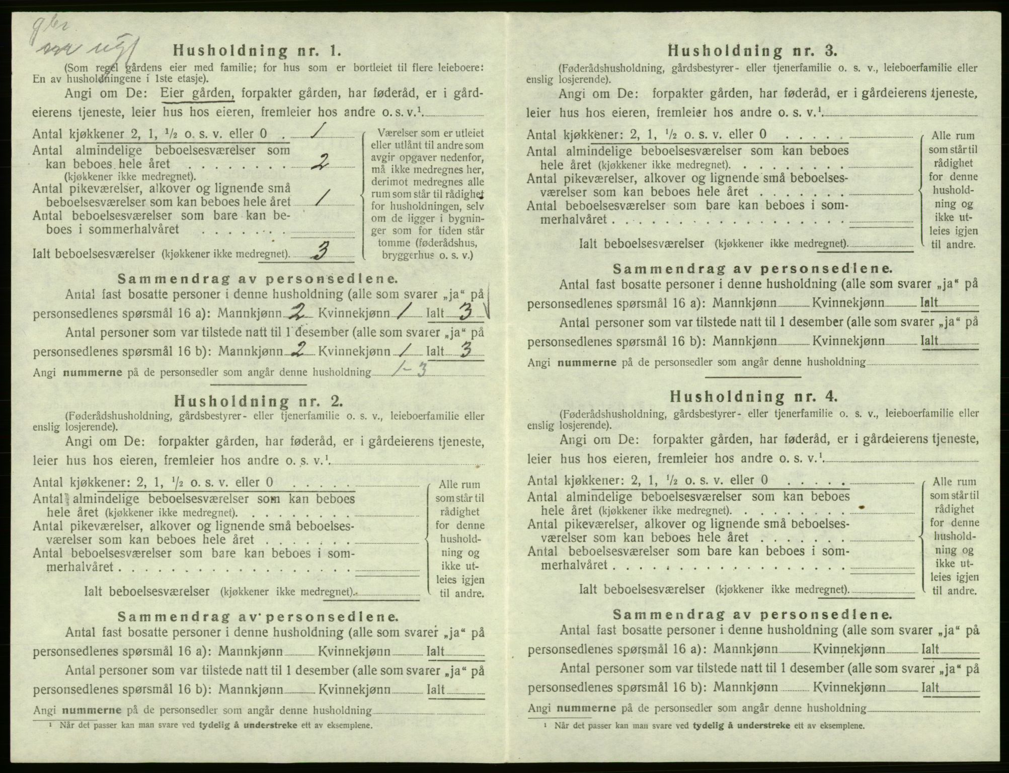 SAB, 1920 census for Strandvik, 1920, p. 289