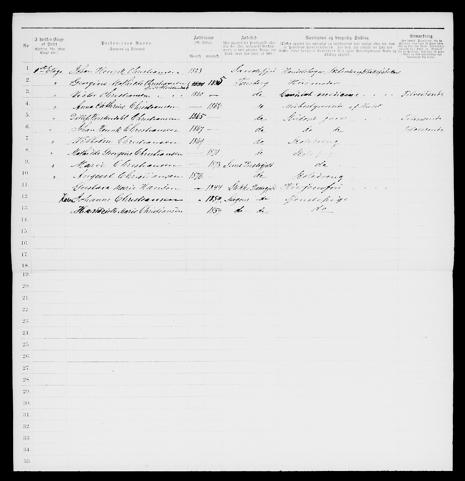 SAKO, 1885 census for 0705 Tønsberg, 1885, p. 1072
