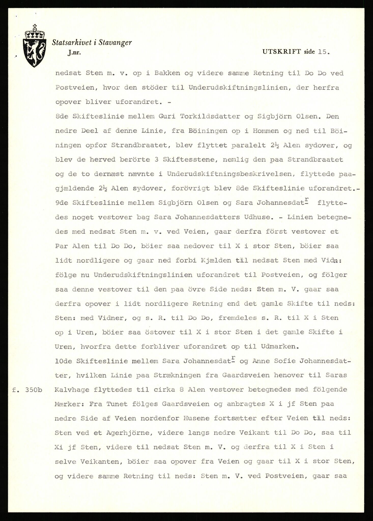 Statsarkivet i Stavanger, AV/SAST-A-101971/03/Y/Yj/L0029: Avskrifter sortert etter gårdsnavn: Haga i Skjold - Handeland, 1750-1930, p. 431