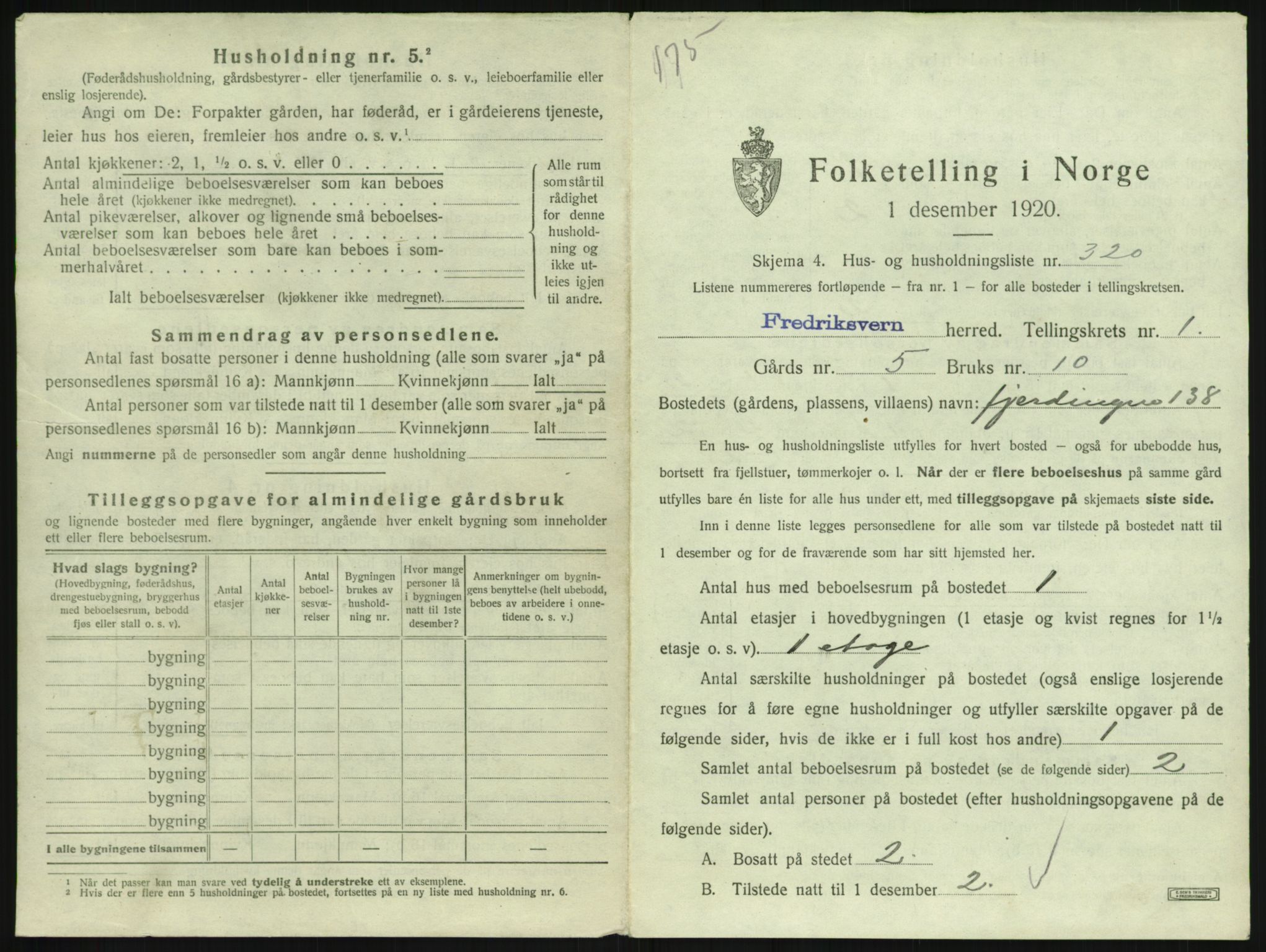 SAKO, 1920 census for Fredriksvern, 1920, p. 373