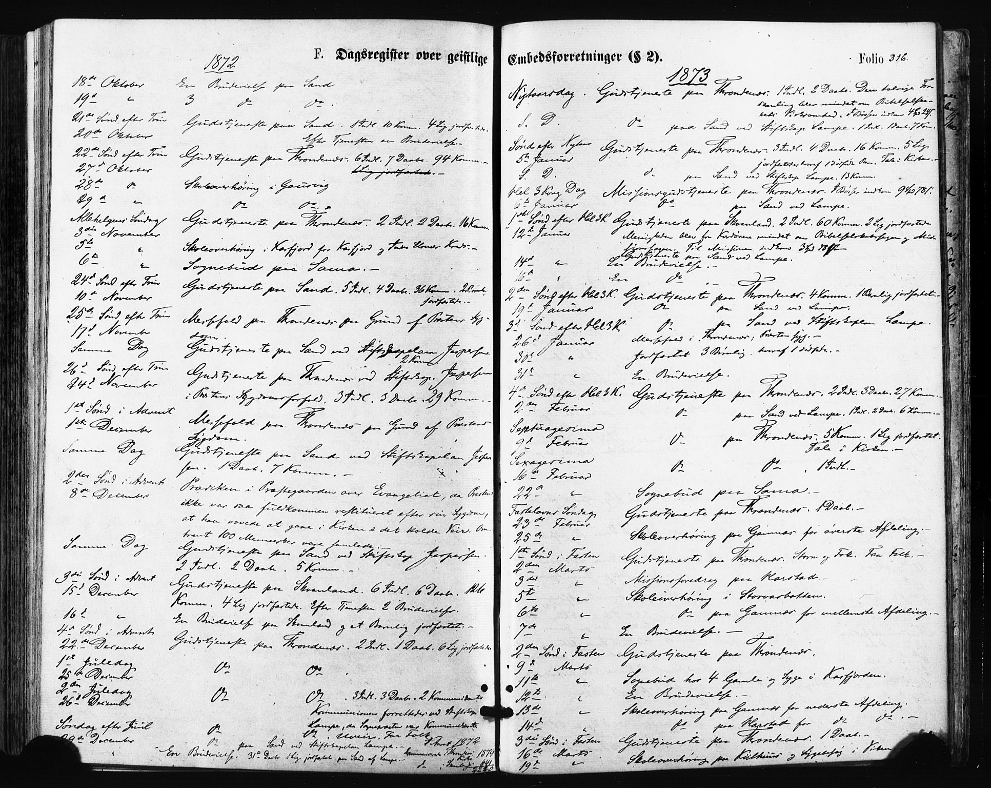 Trondenes sokneprestkontor, SATØ/S-1319/H/Ha/L0013kirke: Parish register (official) no. 13, 1870-1878, p. 316