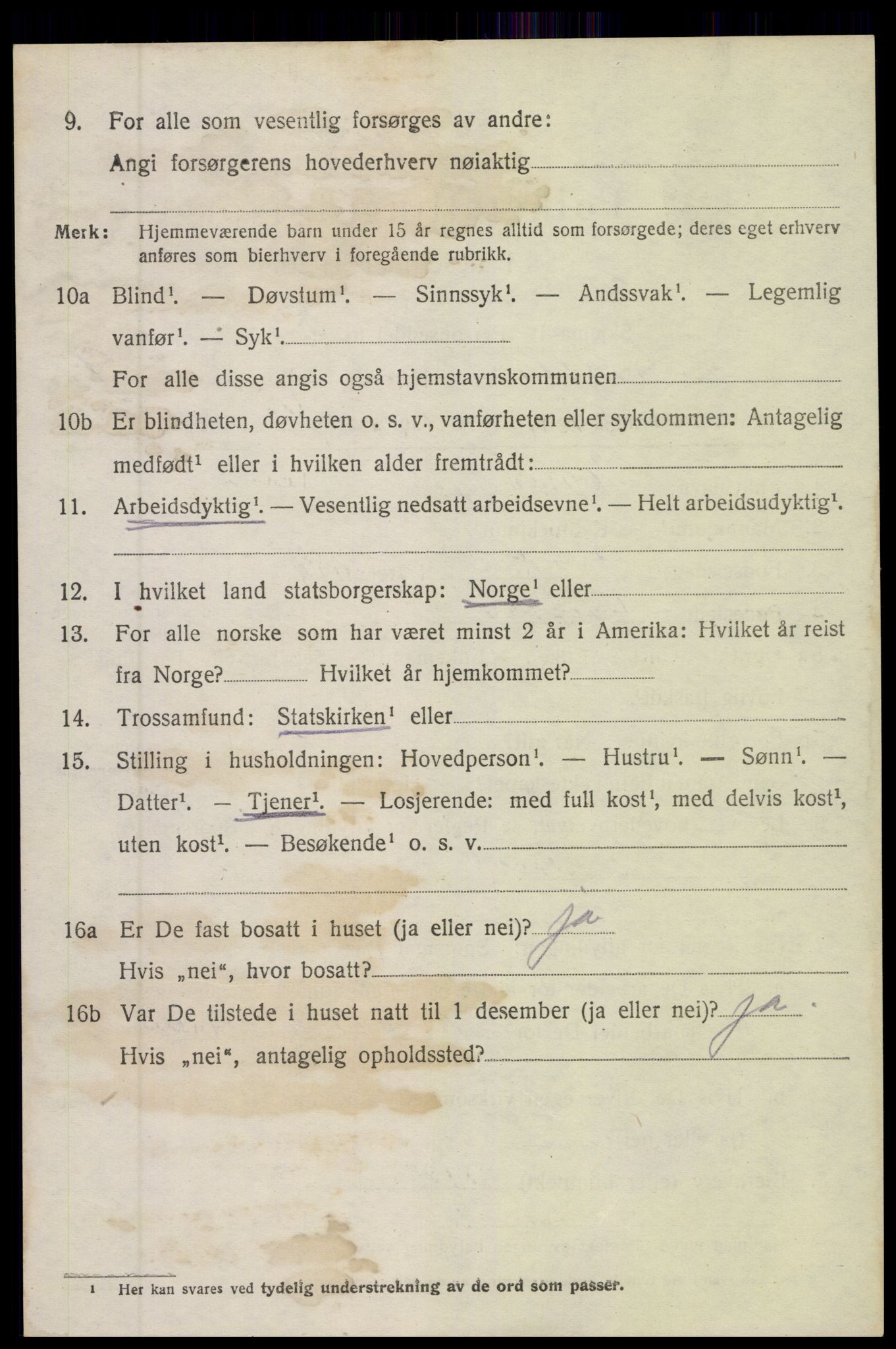 SAK, 1920 census for Øyestad, 1920, p. 5917