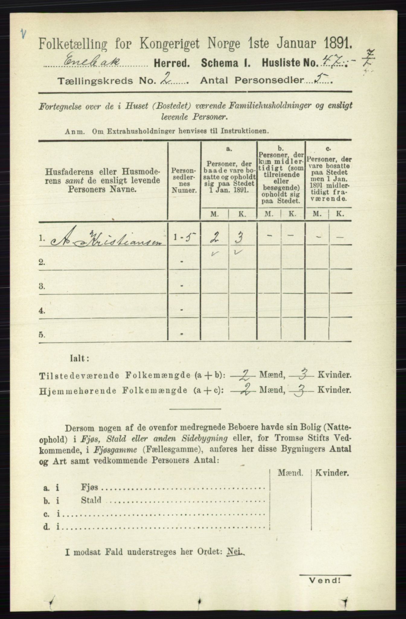 RA, 1891 census for 0229 Enebakk, 1891, p. 753