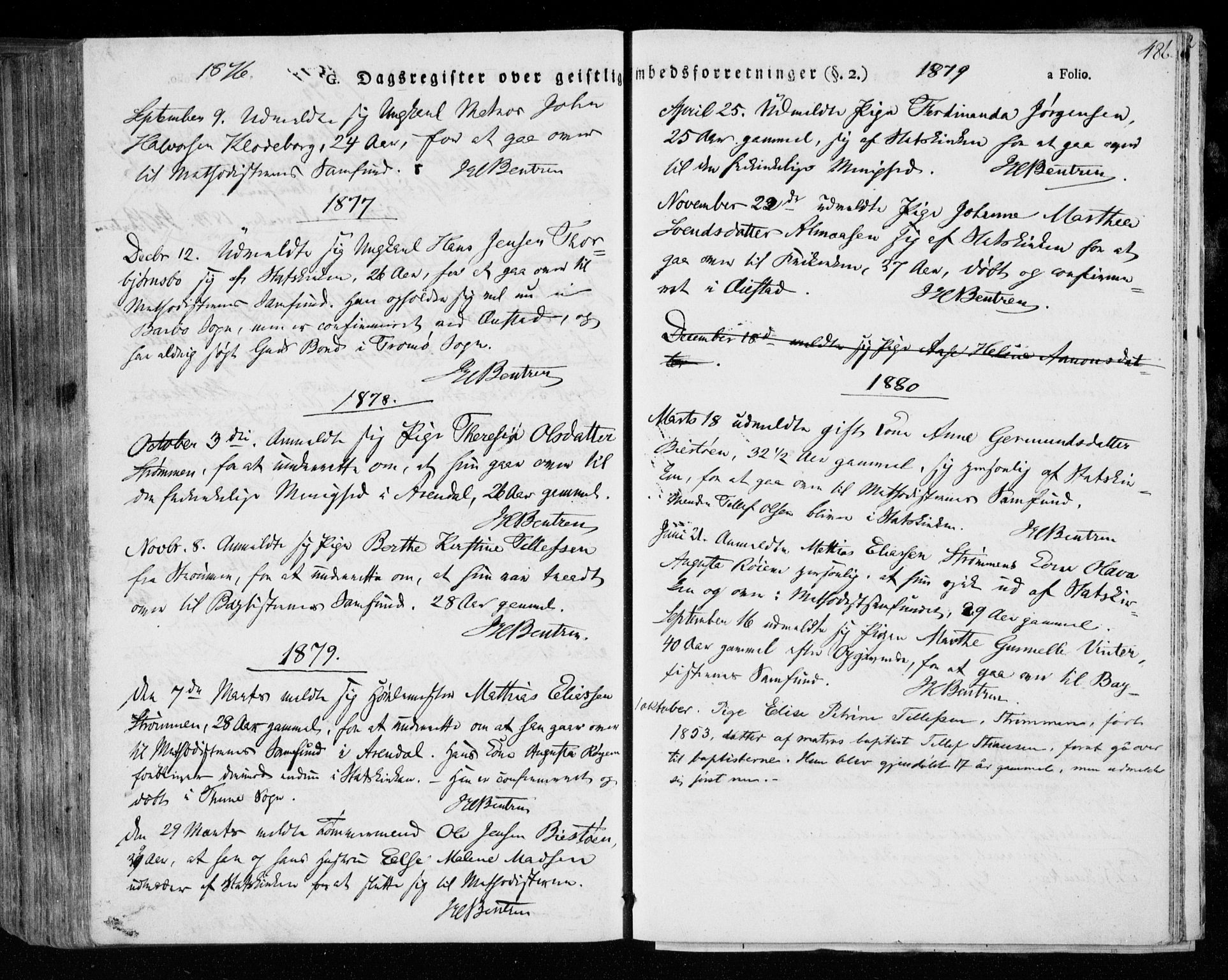 Øyestad sokneprestkontor, AV/SAK-1111-0049/F/Fa/L0013: Parish register (official) no. A 13, 1827-1842, p. 486