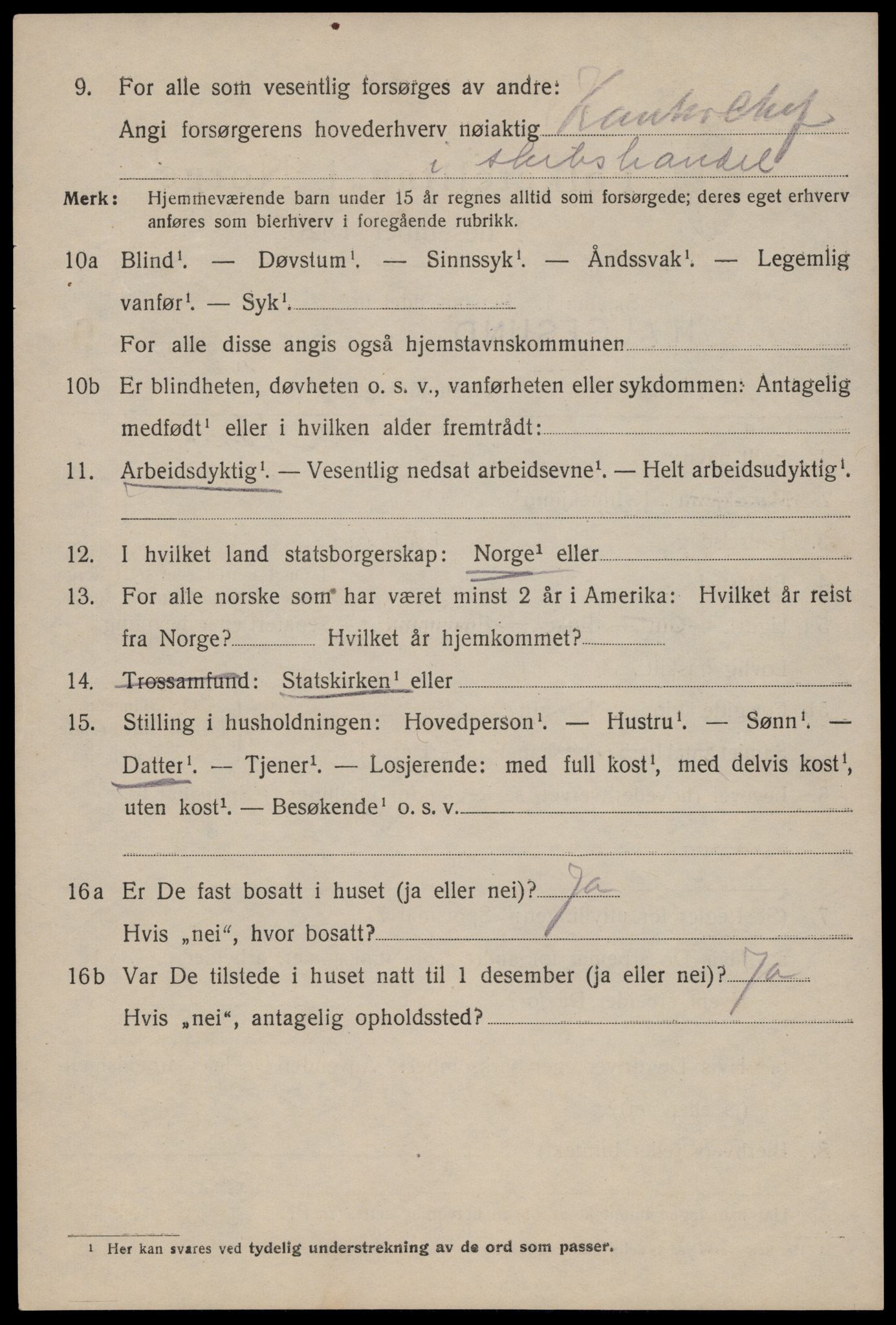 SAST, 1920 census for Haugesund, 1920, p. 32926