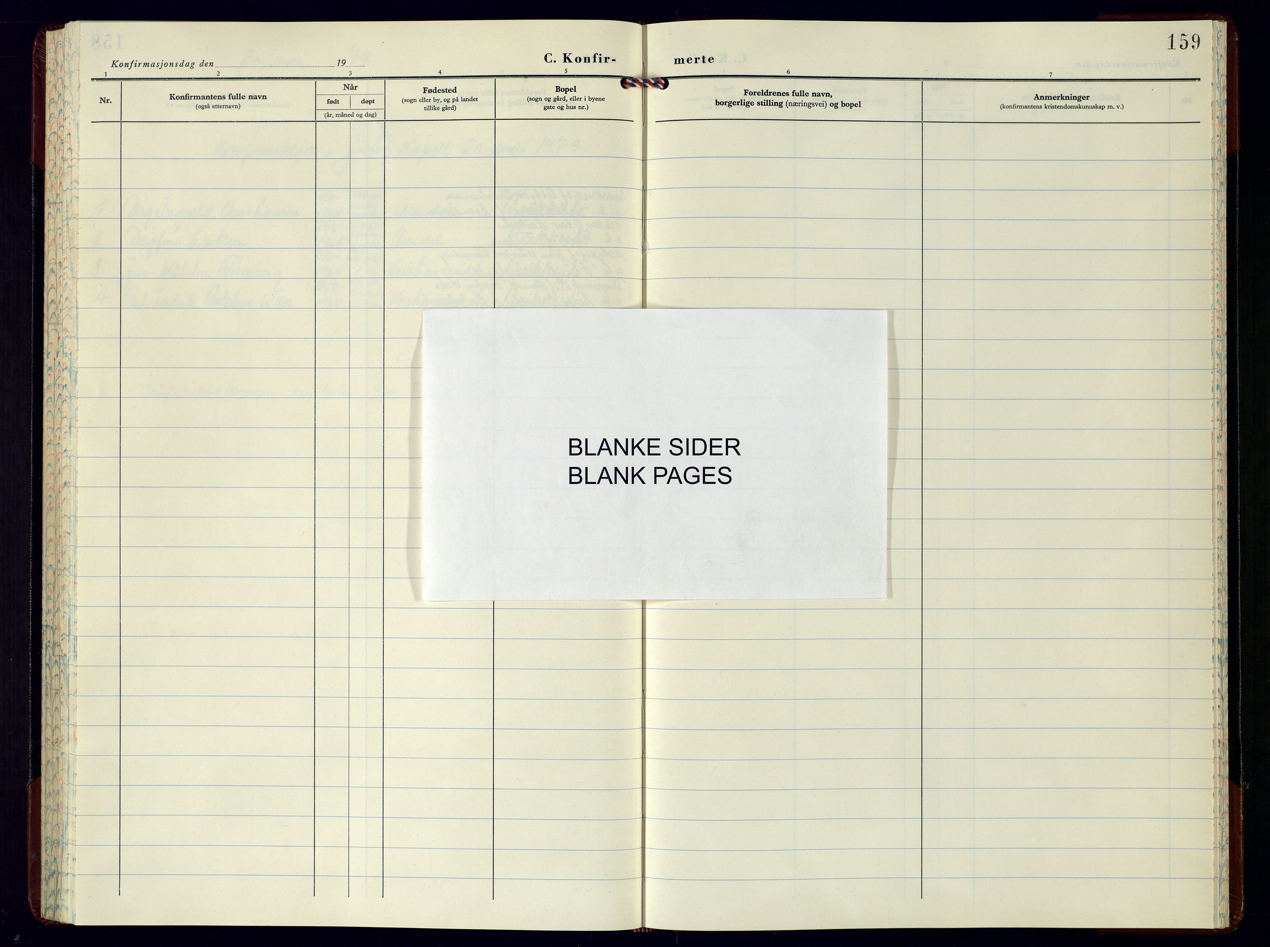 Vestre Moland sokneprestkontor, SAK/1111-0046/F/Fb/Fbb/L0009: Parish register (copy) no. B-9, 1967-1979, p. 159