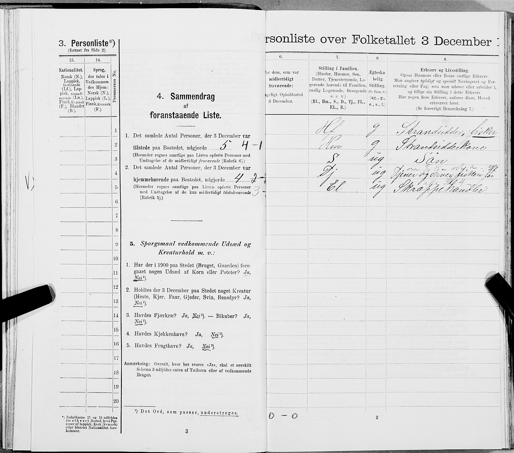 SAT, 1900 census for Træna, 1900, p. 36