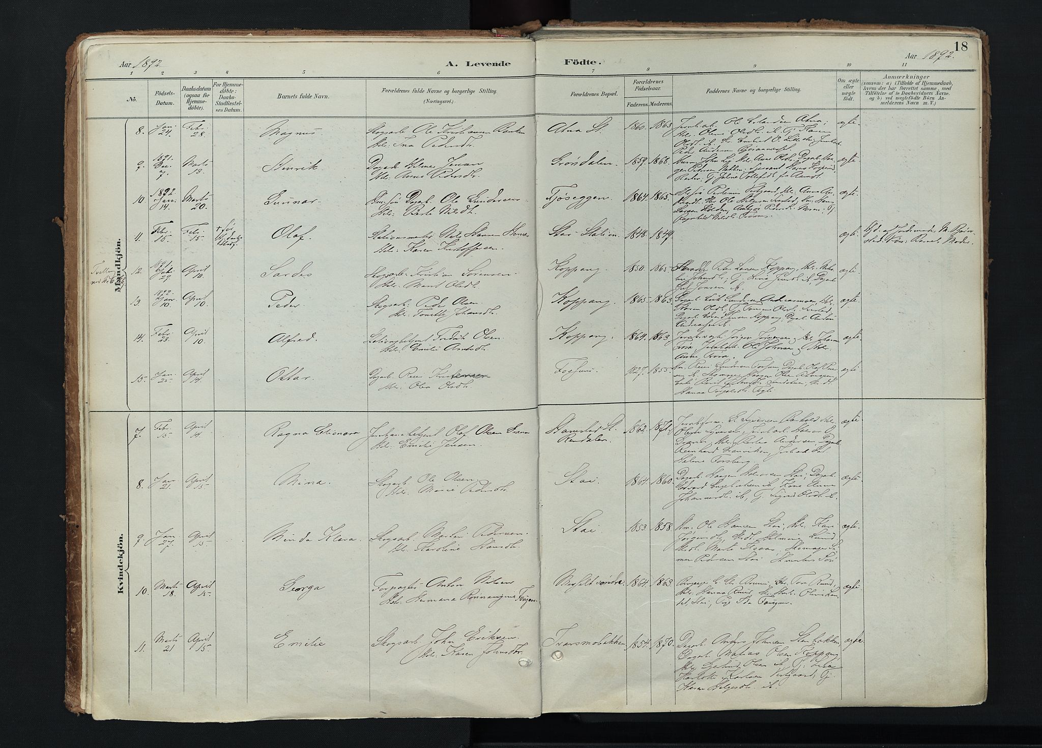 Stor-Elvdal prestekontor, SAH/PREST-052/H/Ha/Haa/L0004: Parish register (official) no. 4, 1890-1922, p. 18