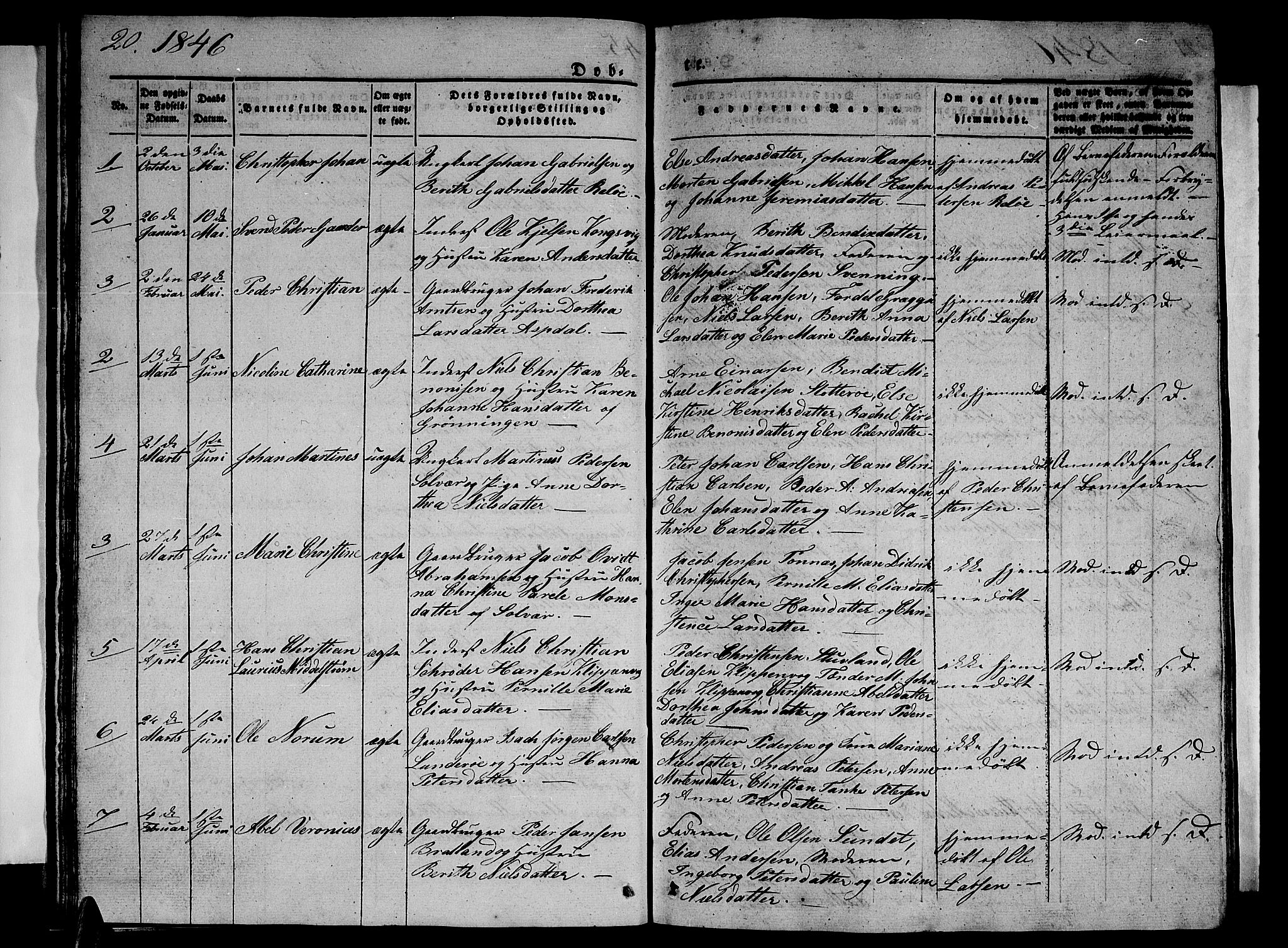 Ministerialprotokoller, klokkerbøker og fødselsregistre - Nordland, SAT/A-1459/839/L0572: Parish register (copy) no. 839C02, 1841-1873, p. 20