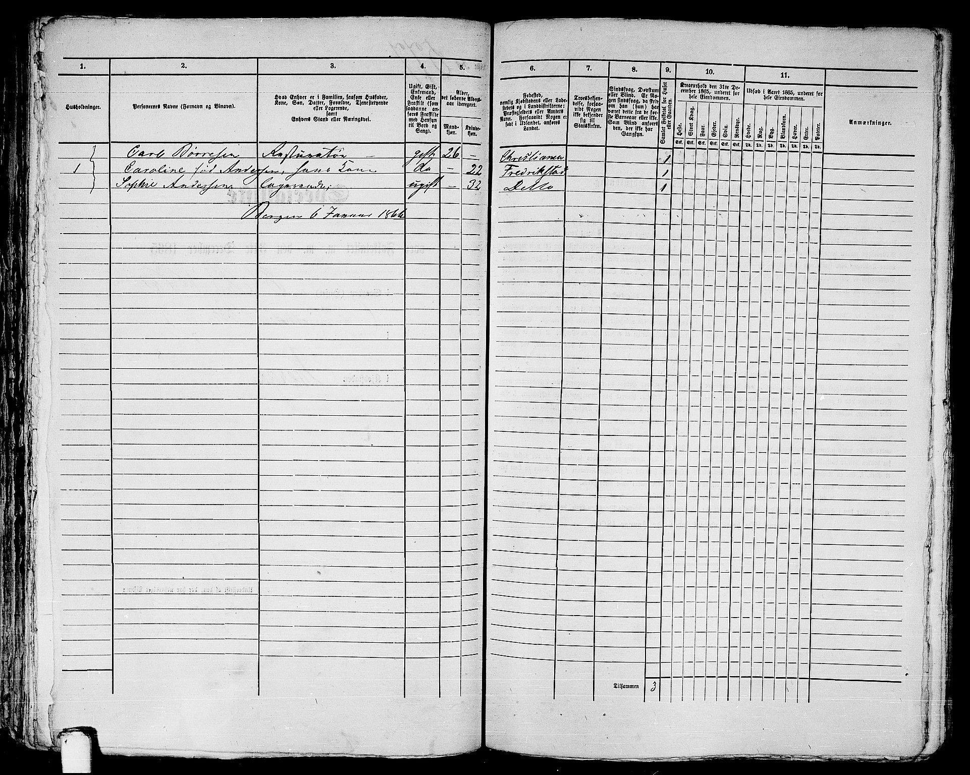 RA, 1865 census for Bergen, 1865, p. 1219