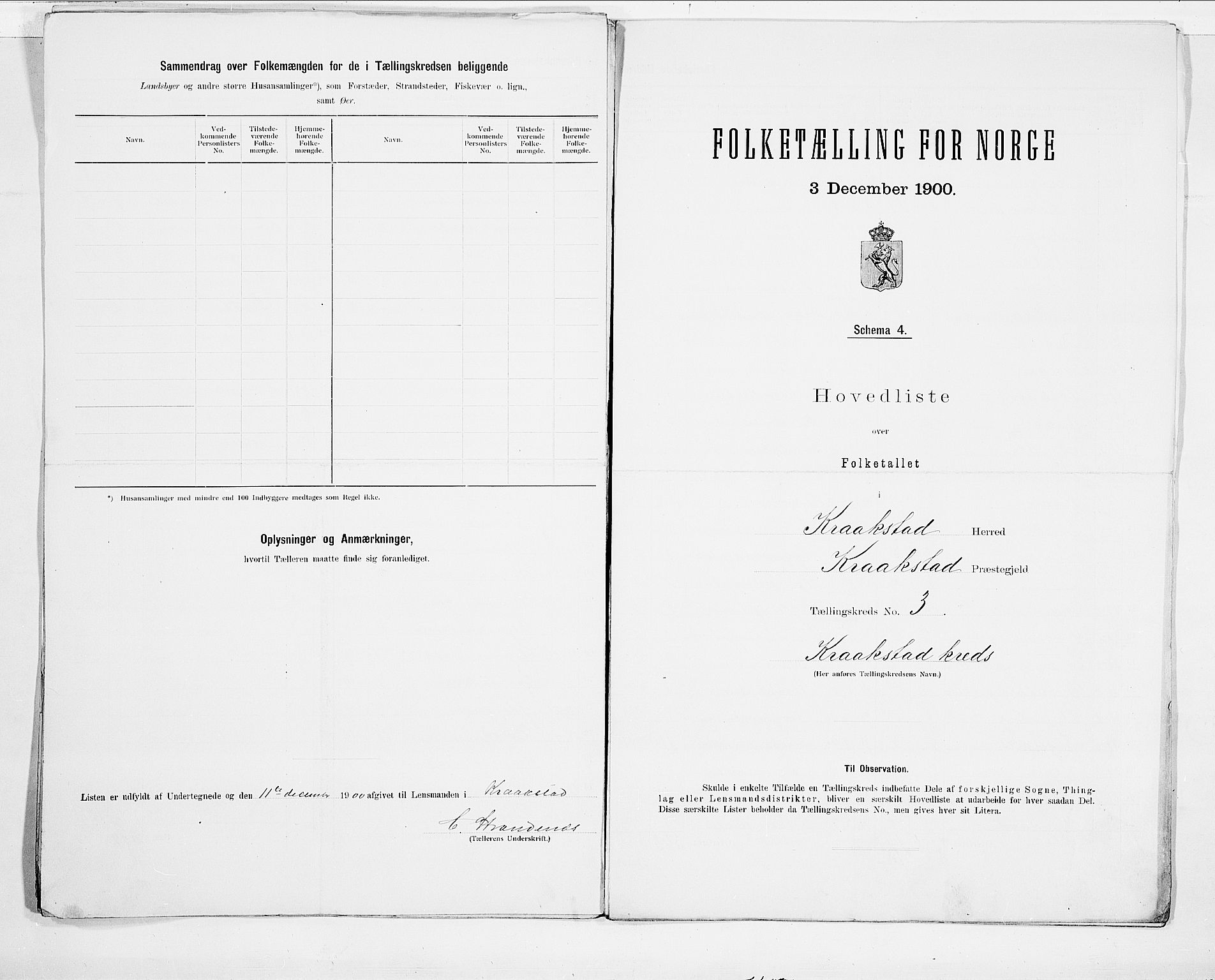 SAO, 1900 census for Kråkstad, 1900, p. 8