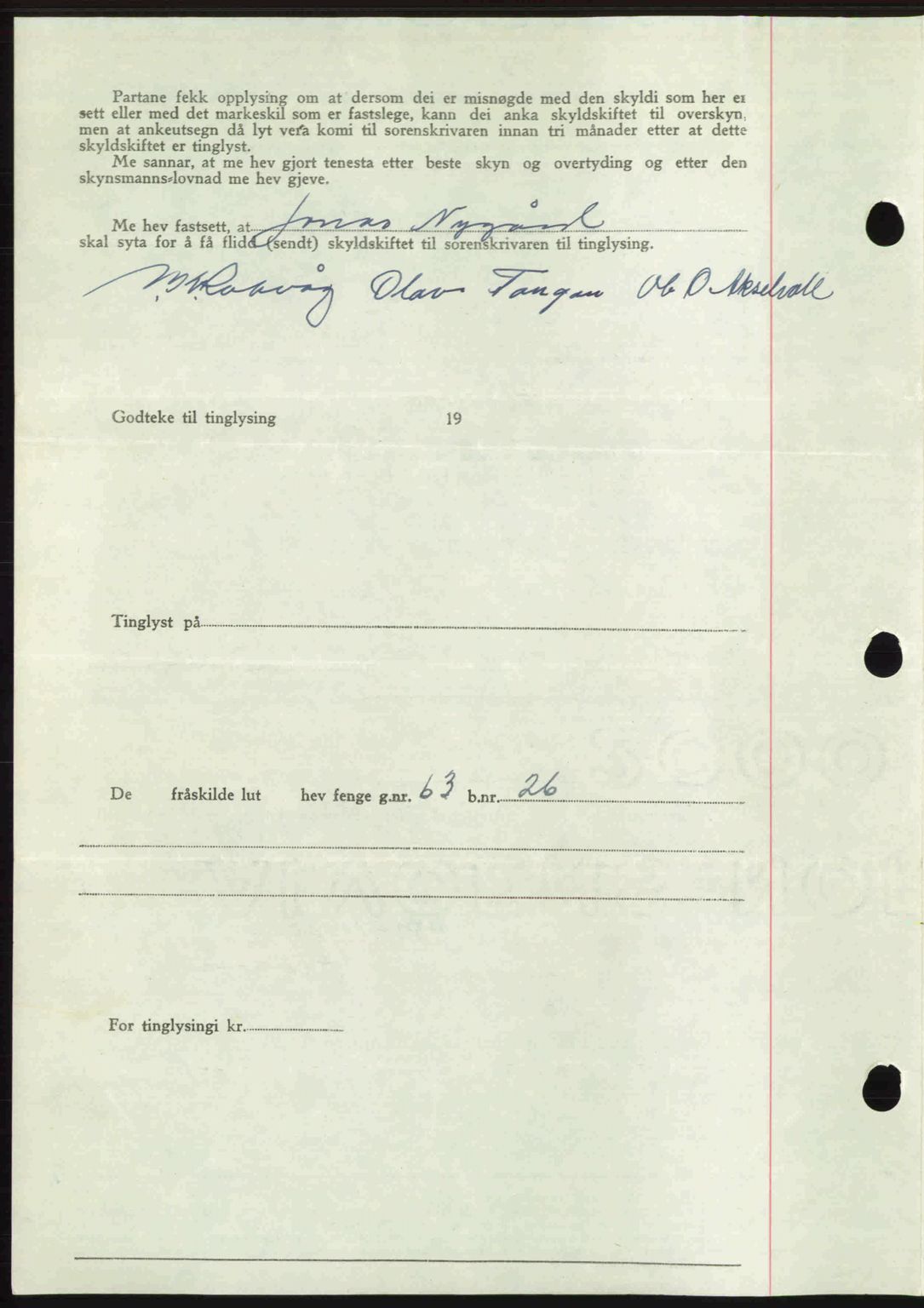 Romsdal sorenskriveri, AV/SAT-A-4149/1/2/2C: Mortgage book no. A21, 1946-1946, Diary no: : 2778/1946