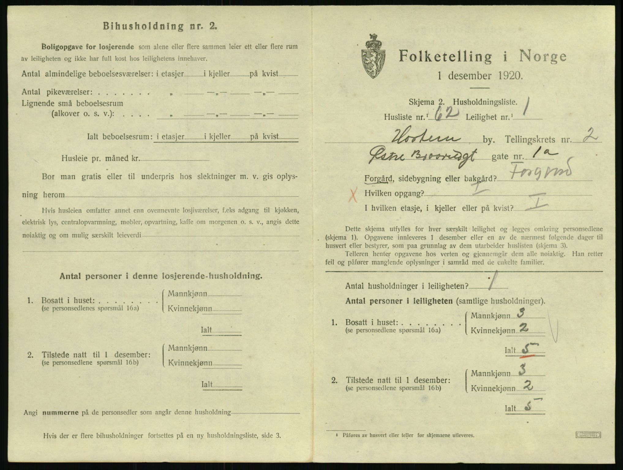 SAKO, 1920 census for Horten, 1920, p. 3561