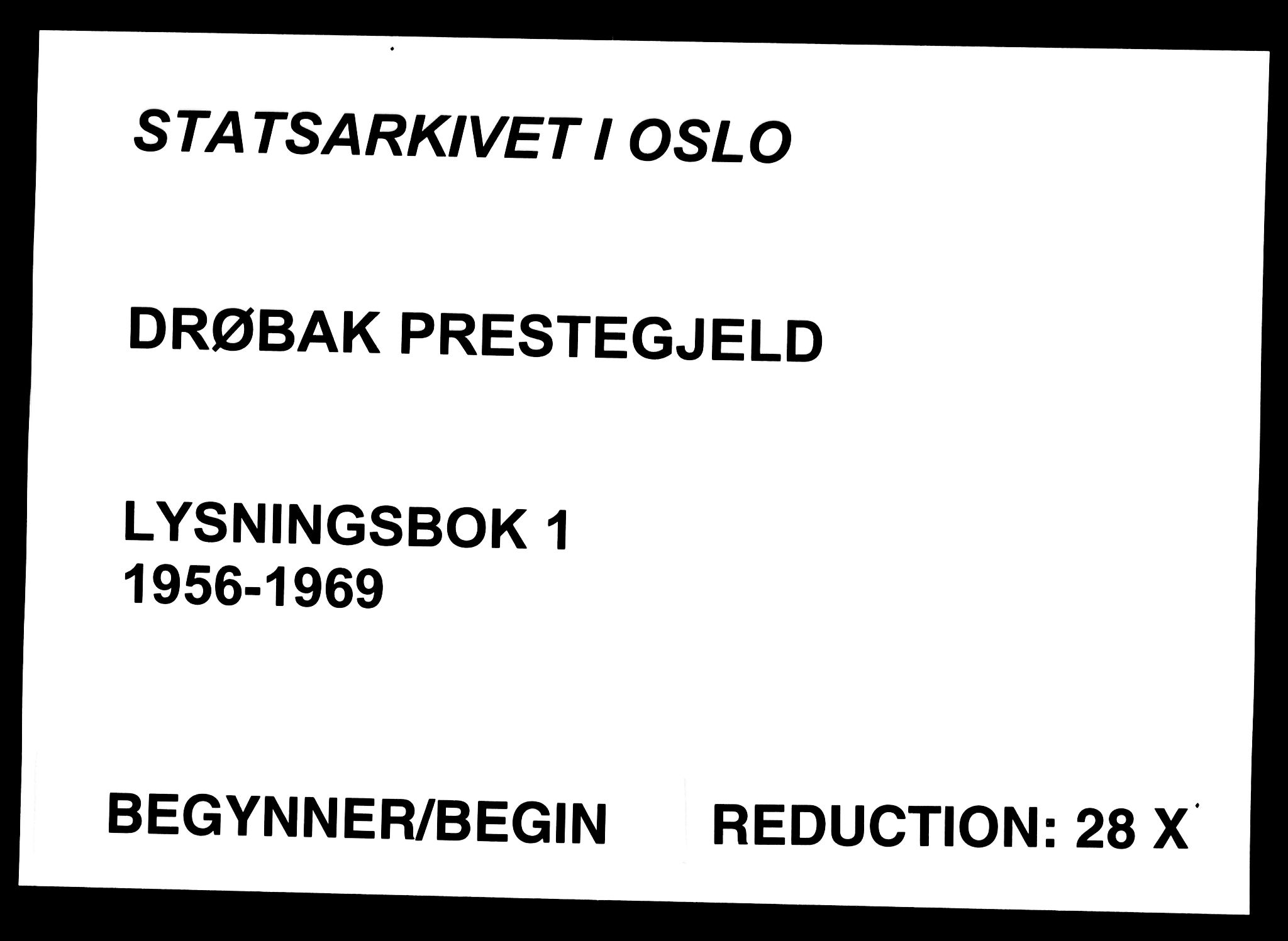 Drøbak prestekontor Kirkebøker, AV/SAO-A-10142a/H/Ha/L0001: Banns register no. 1, 1956-1969