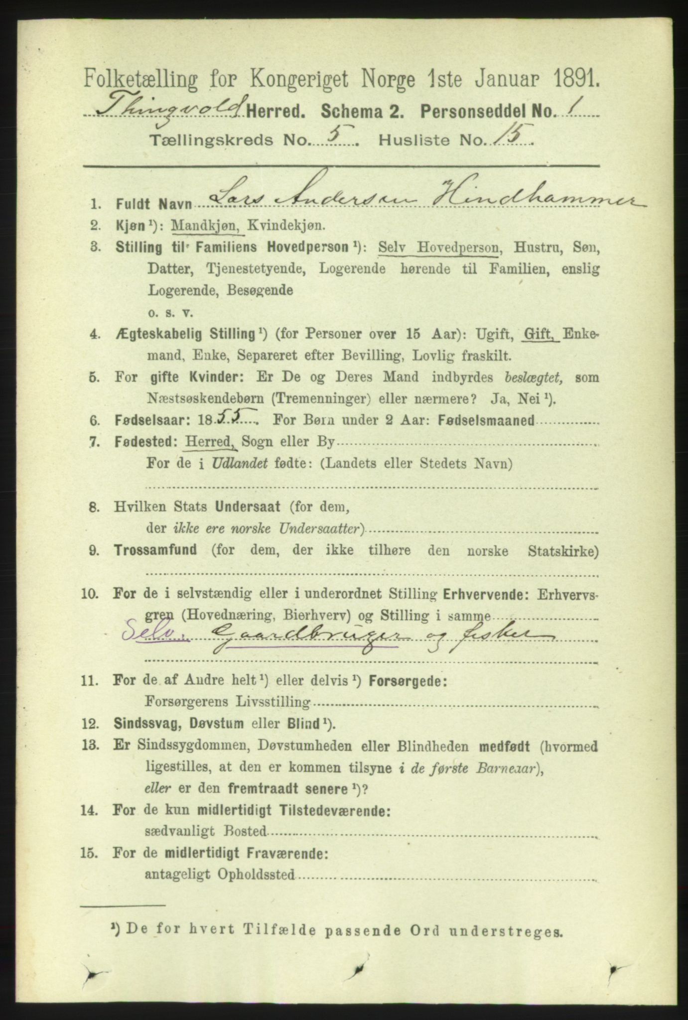 RA, 1891 census for 1560 Tingvoll, 1891, p. 2144