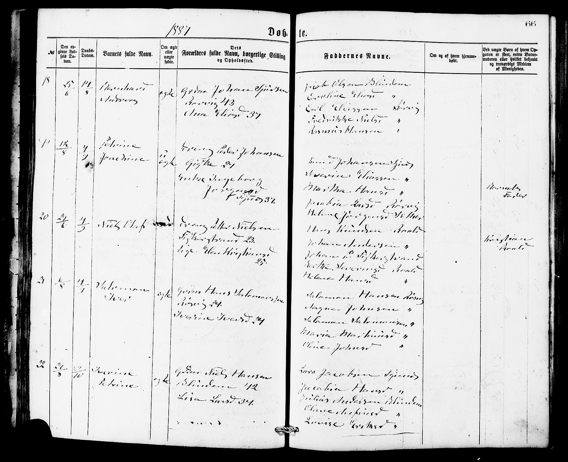 Ministerialprotokoller, klokkerbøker og fødselsregistre - Møre og Romsdal, AV/SAT-A-1454/537/L0519: Parish register (official) no. 537A03, 1876-1889, p. 66