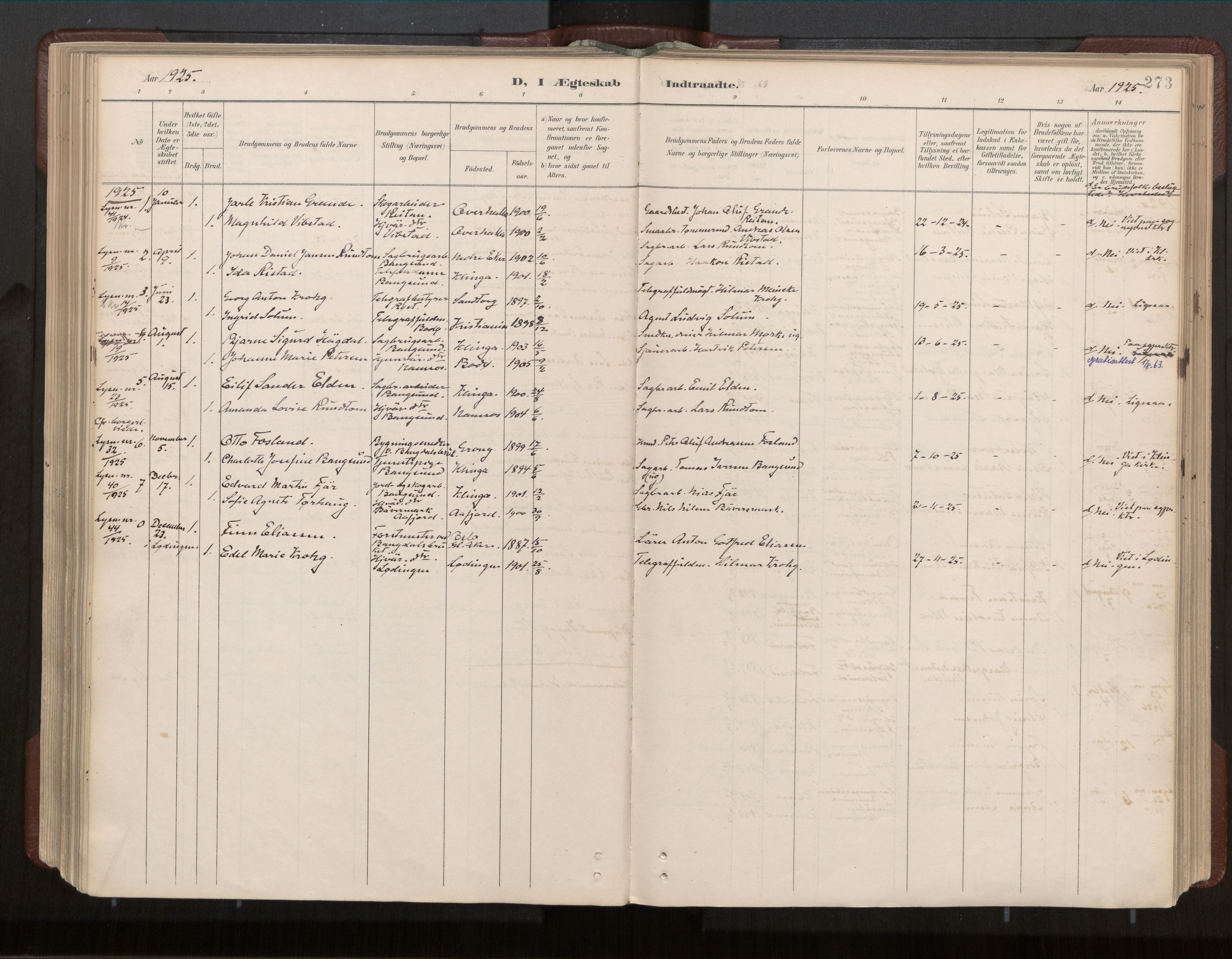 Ministerialprotokoller, klokkerbøker og fødselsregistre - Nord-Trøndelag, SAT/A-1458/770/L0589: Parish register (official) no. 770A03, 1887-1929, p. 273
