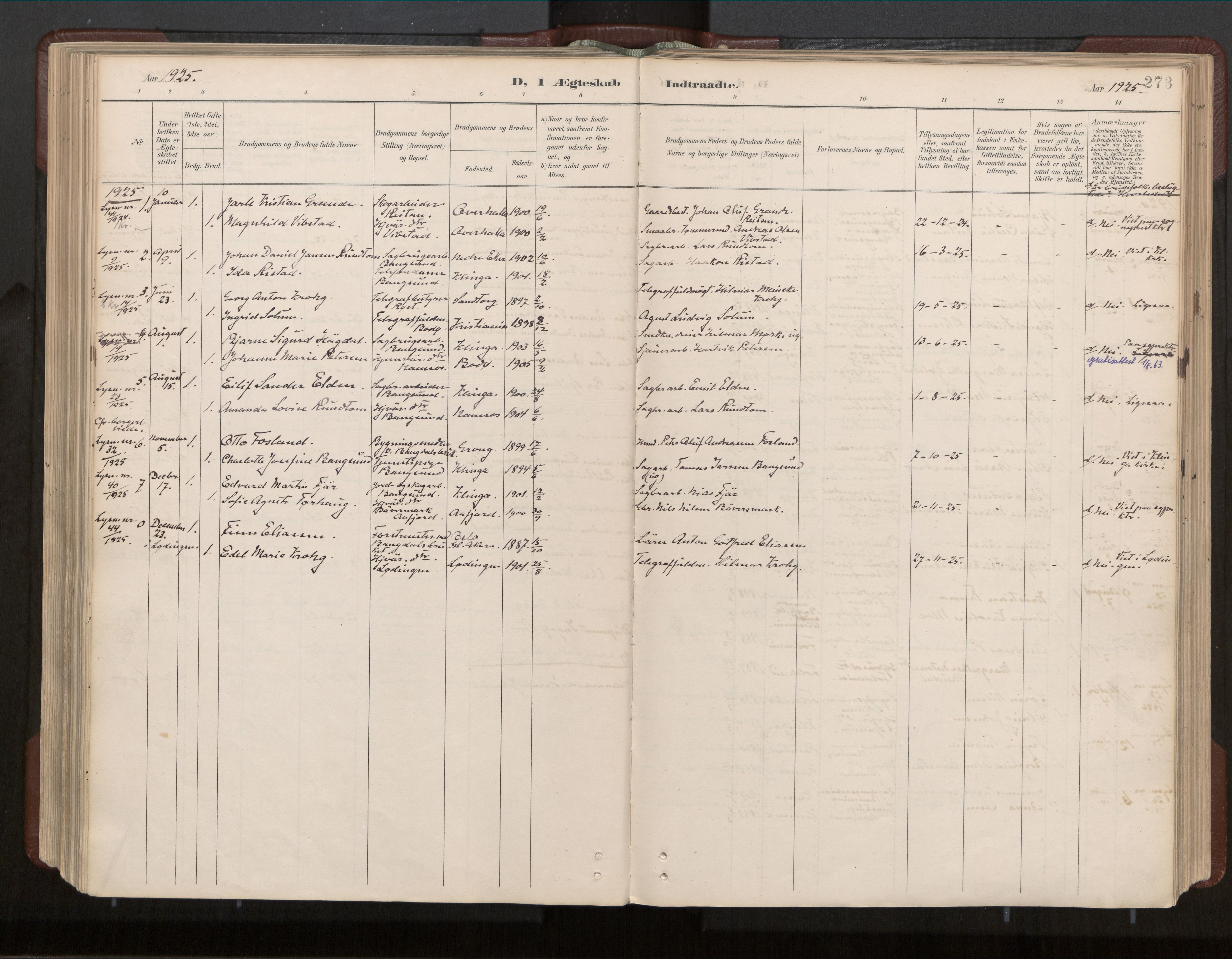 Ministerialprotokoller, klokkerbøker og fødselsregistre - Nord-Trøndelag, AV/SAT-A-1458/770/L0589: Parish register (official) no. 770A03, 1887-1929, p. 273