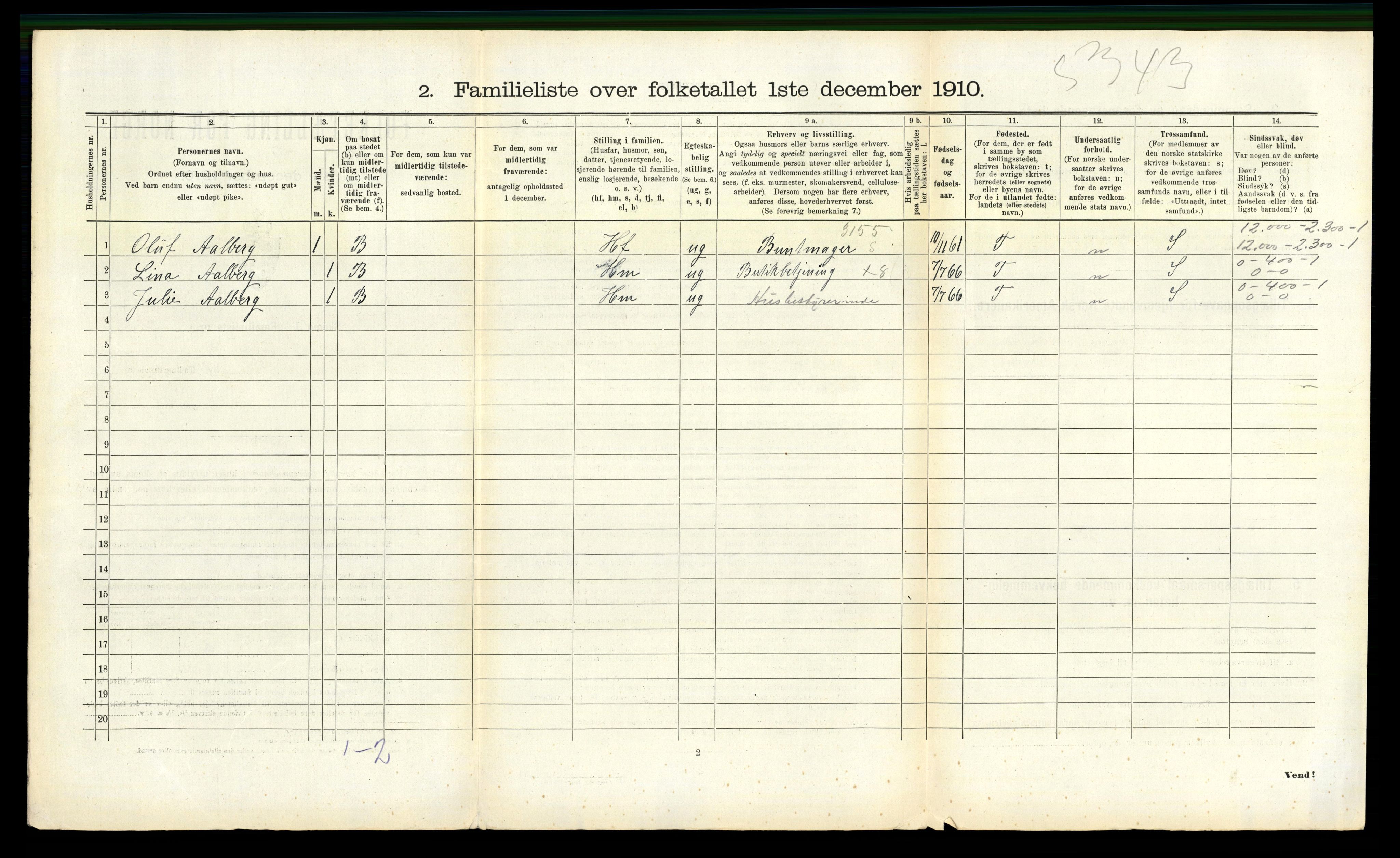 RA, 1910 census for Steinkjer, 1910, p. 31